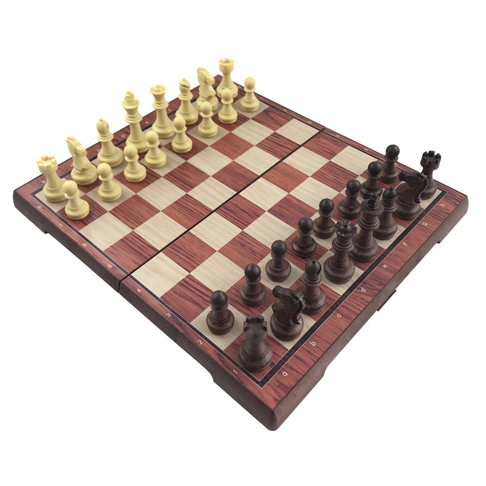 Schack Set - Svart/Vita Pjäser 31,5x27,2cm