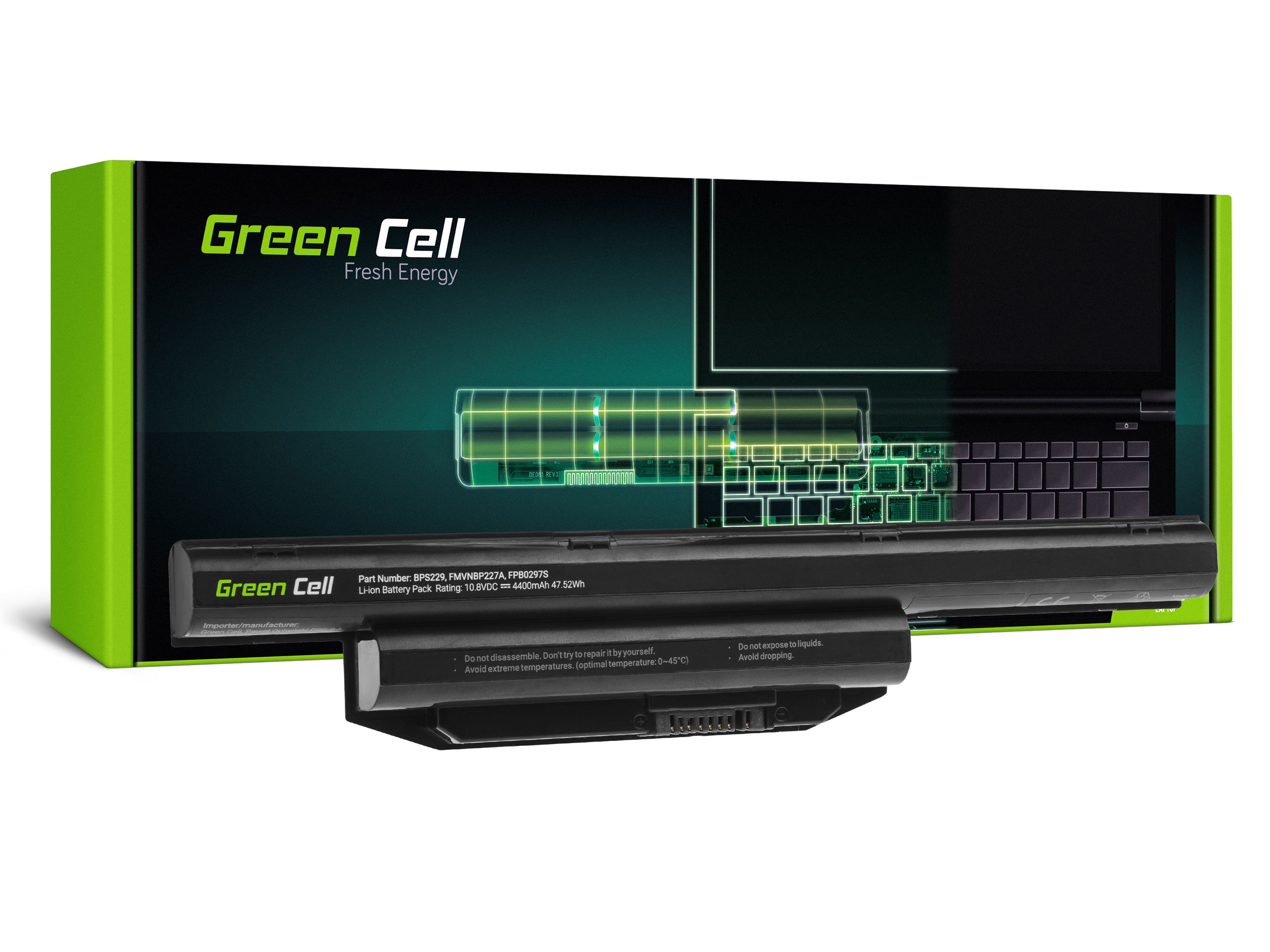 Laptop batteri Green Cell till Fujitsu LifeBook A514 A544 A555 AH544