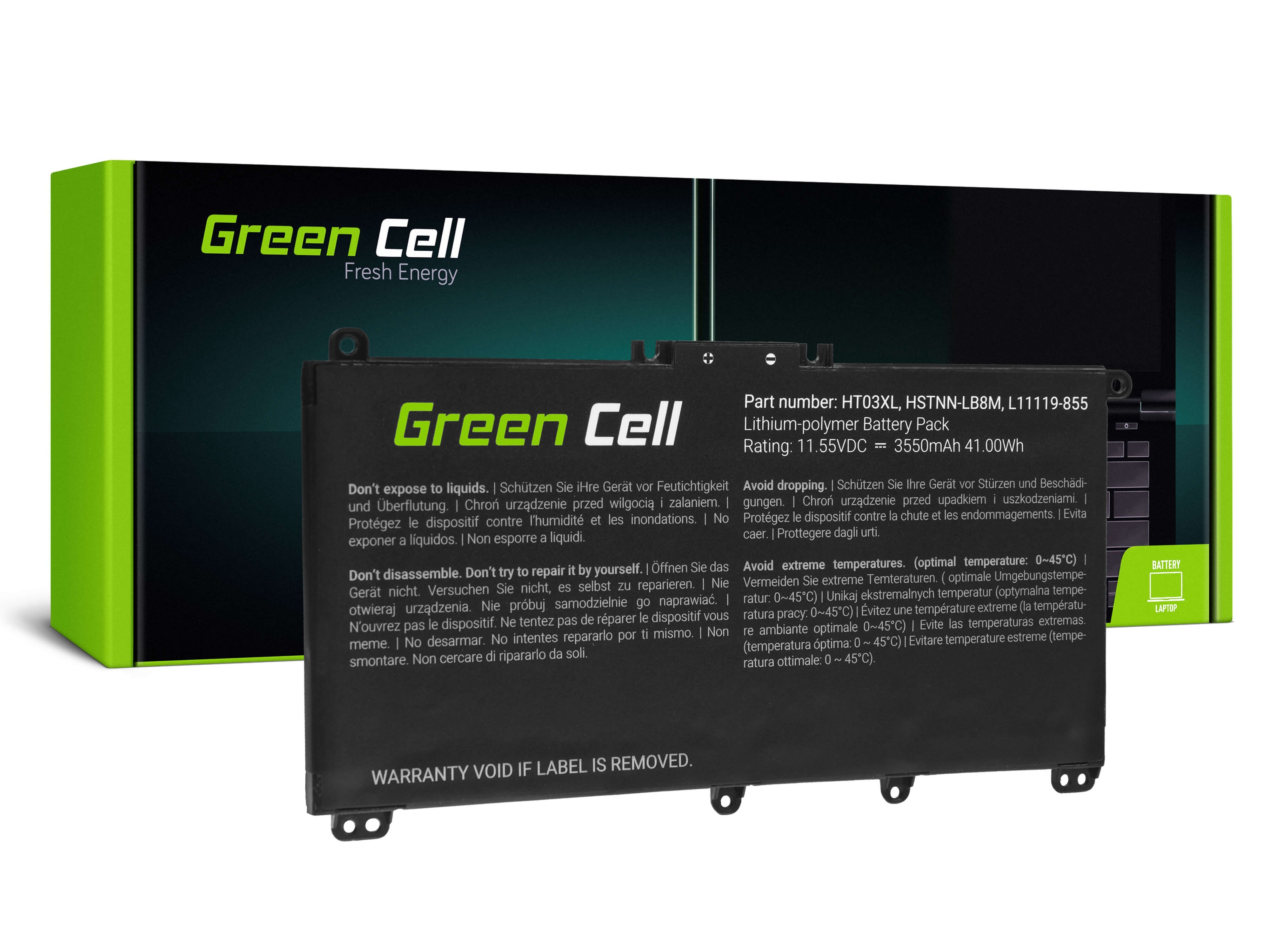 Laptop batteri Green Cell HT03XL till HP 240 G7 245 G7, HP 14 15 17