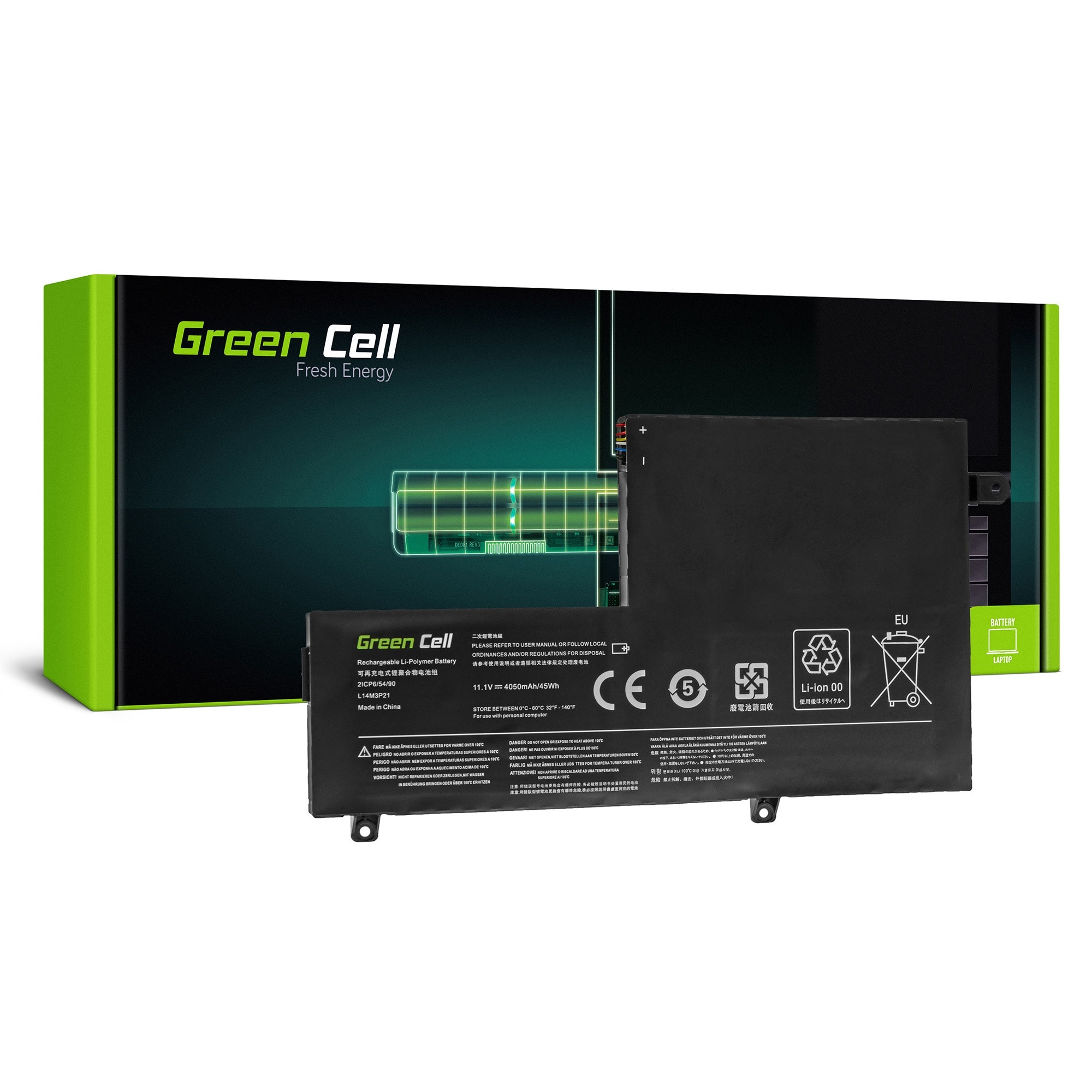 Green Cell batteri L14M3P21 till Lenovo Yoga 500-14IBD 500-14ISK