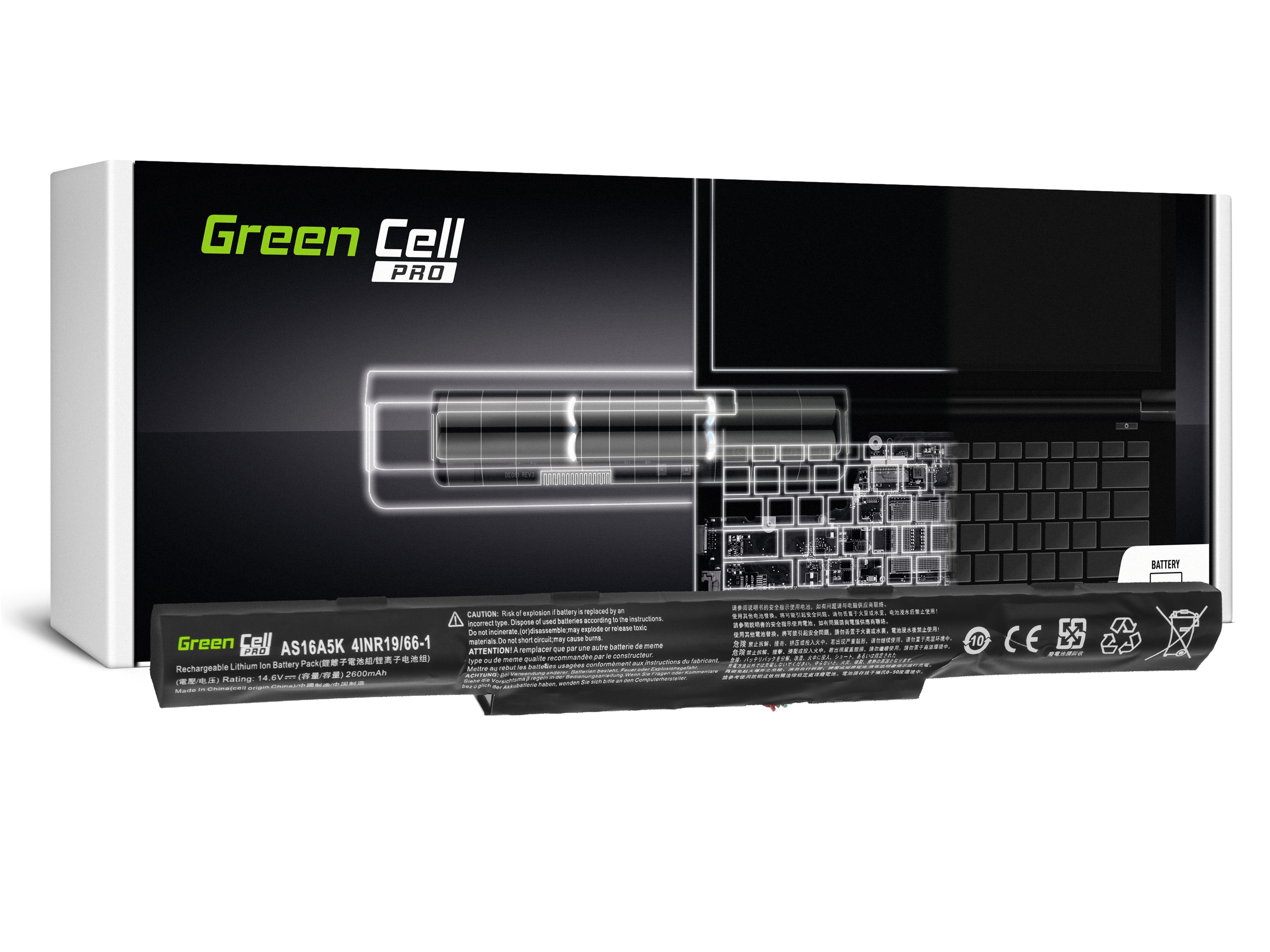 Green Cell PRO batteri AS16A5K till Acer Aspire E15 E5-553 E5-553G