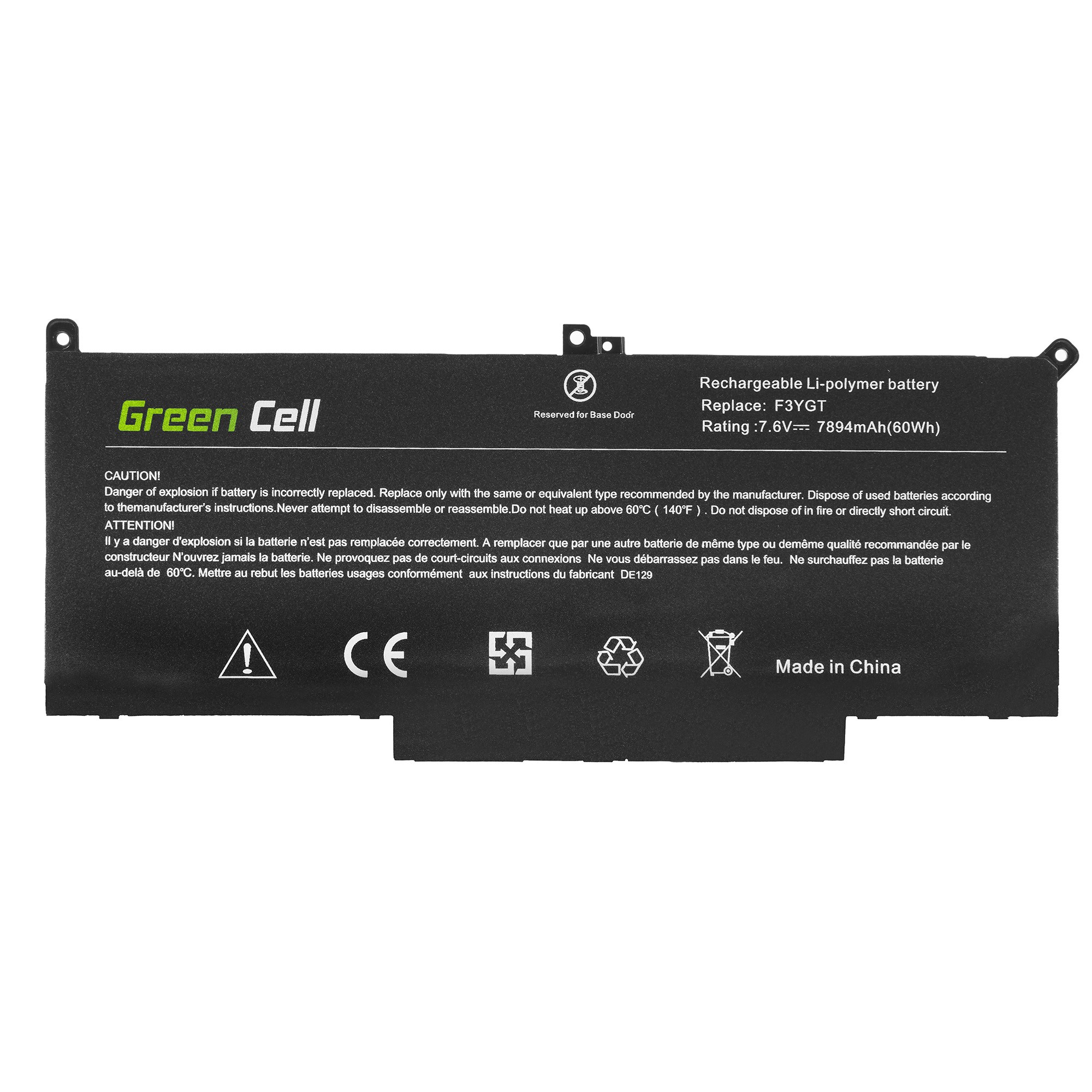 Green Cell batteri F3YGT till Dell Latitude 7280 7290 7380 7390 7480 7490