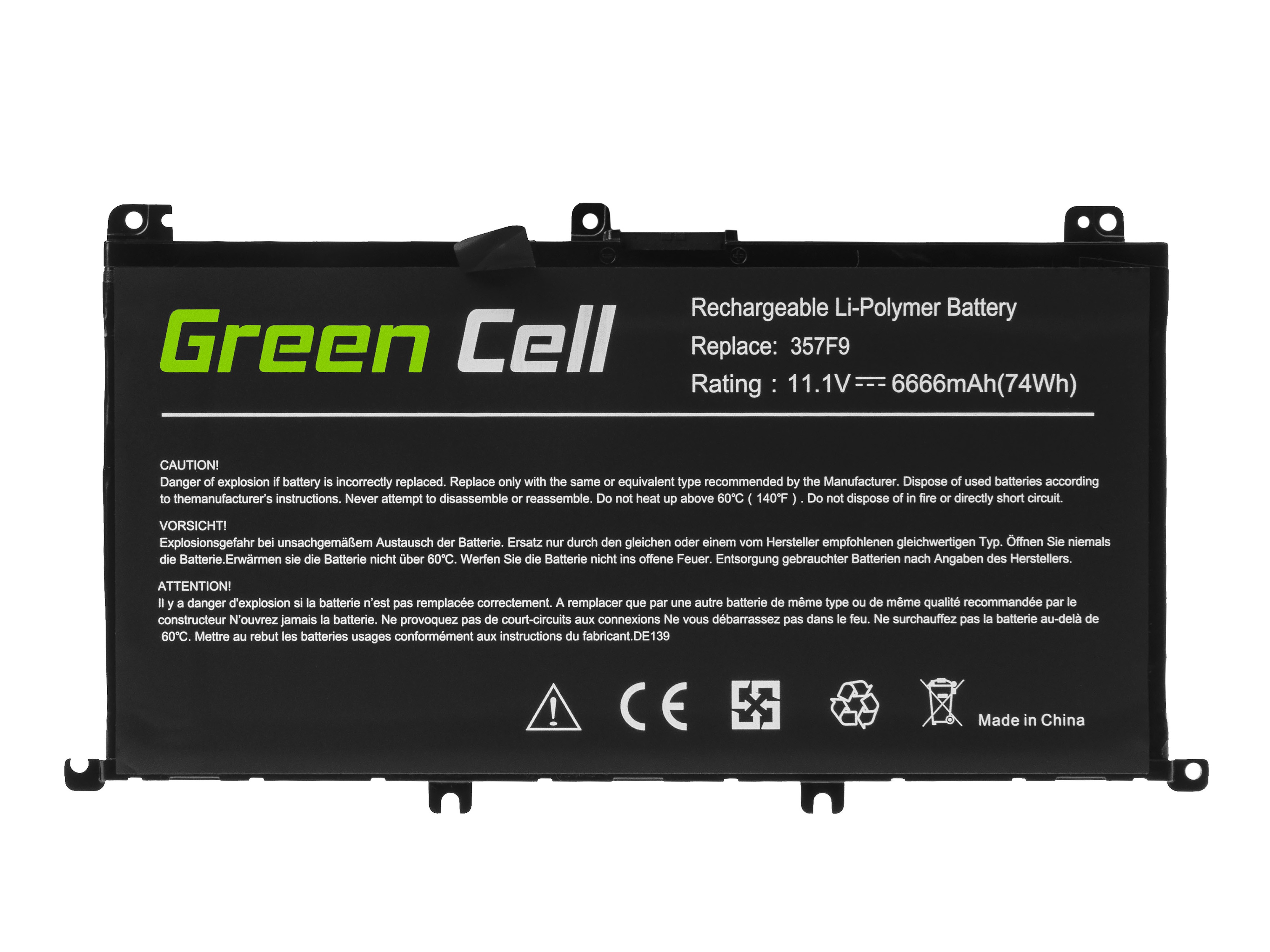 Green Cell batteri 357F9 till Dell Inspiron 15 5576 5577 7557 7559