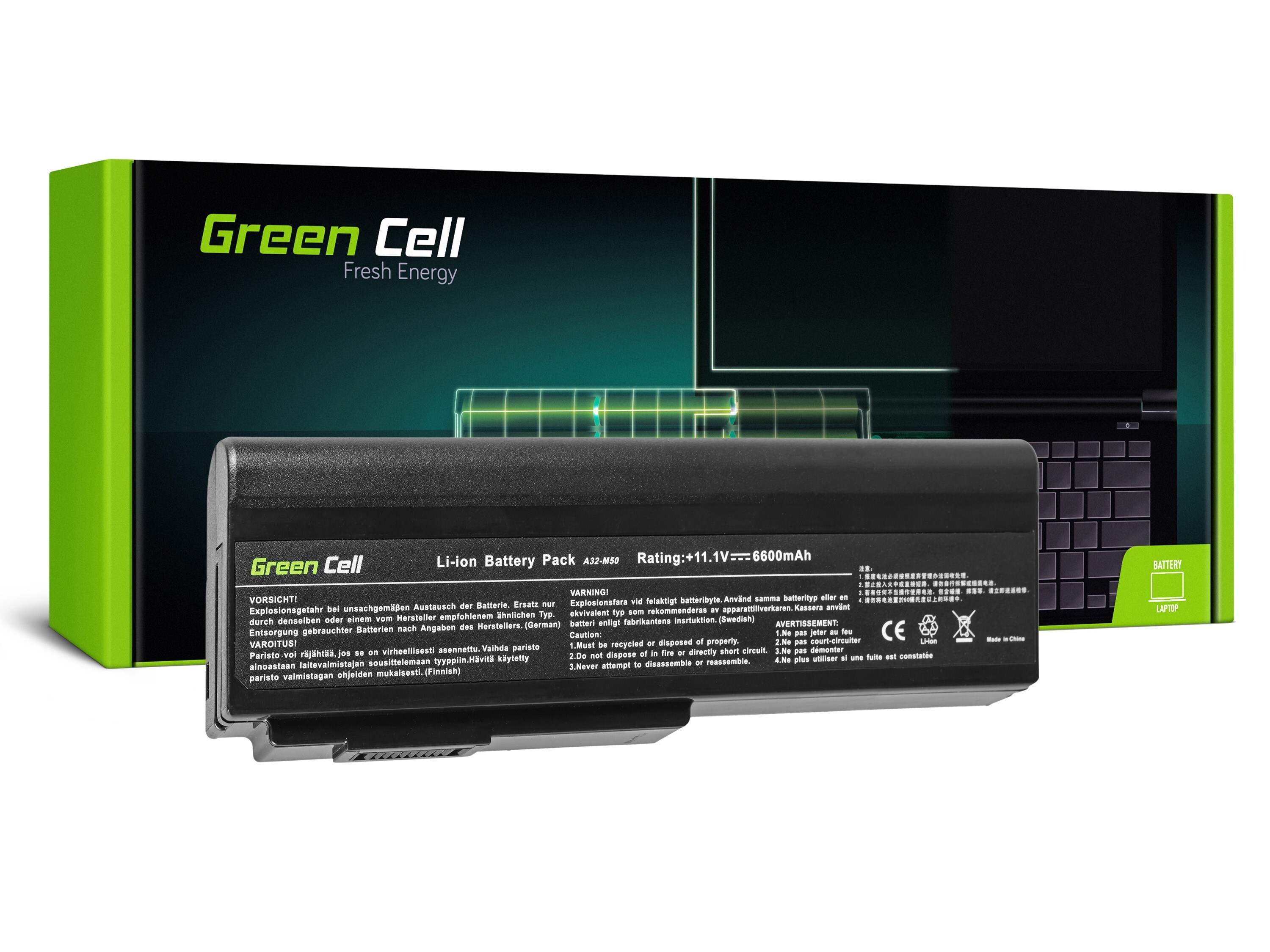 Green Cell laptop batteri till Asus A32-M50 A32-N61 N43 N53