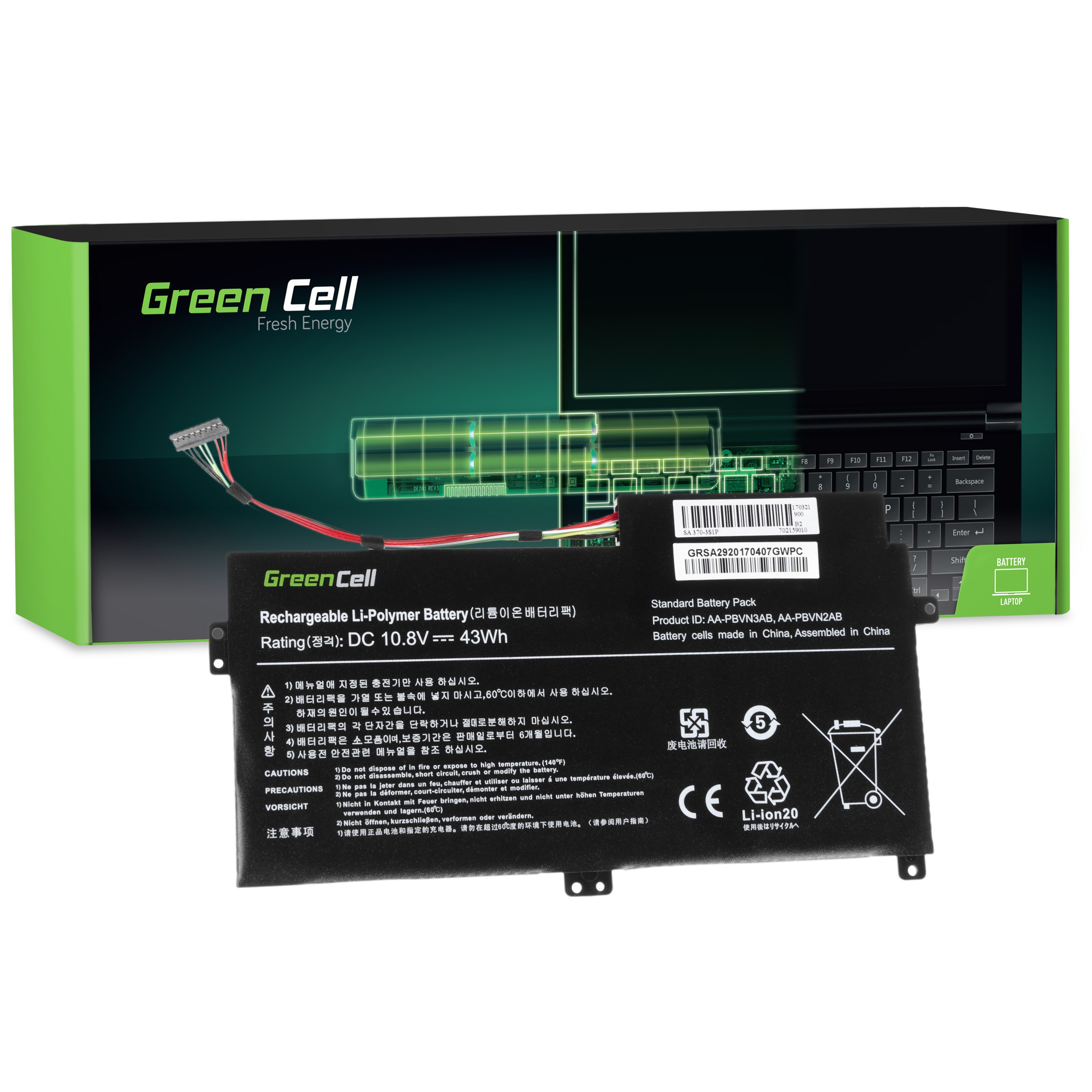 Green Cell laptop batteri till Samsung 370R 370R5E NP370R5E NP450R5E