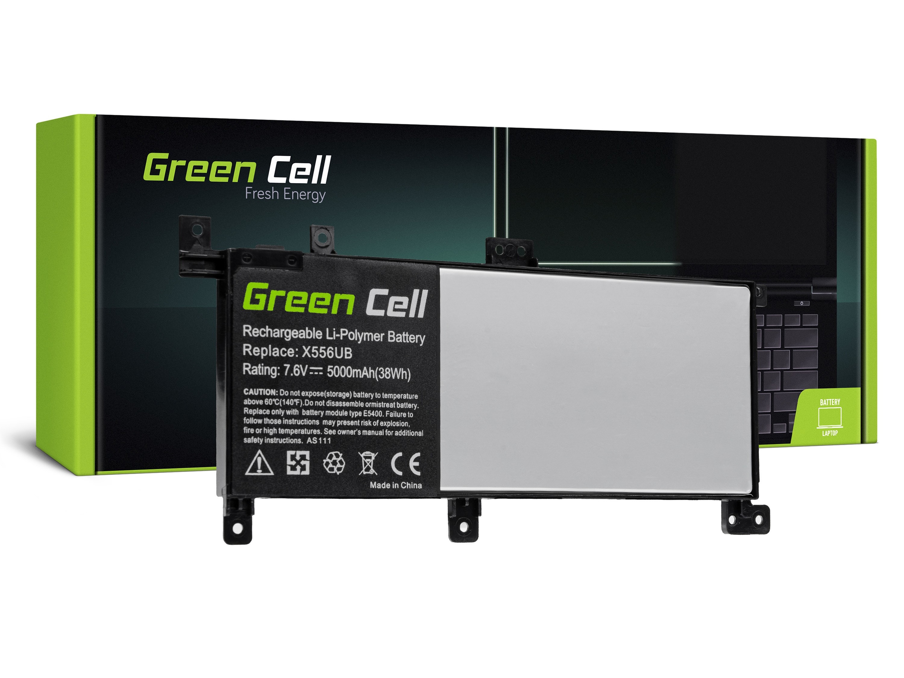 Green Cell laptop batteri till Asus X556U / 7,6V 4100mAh