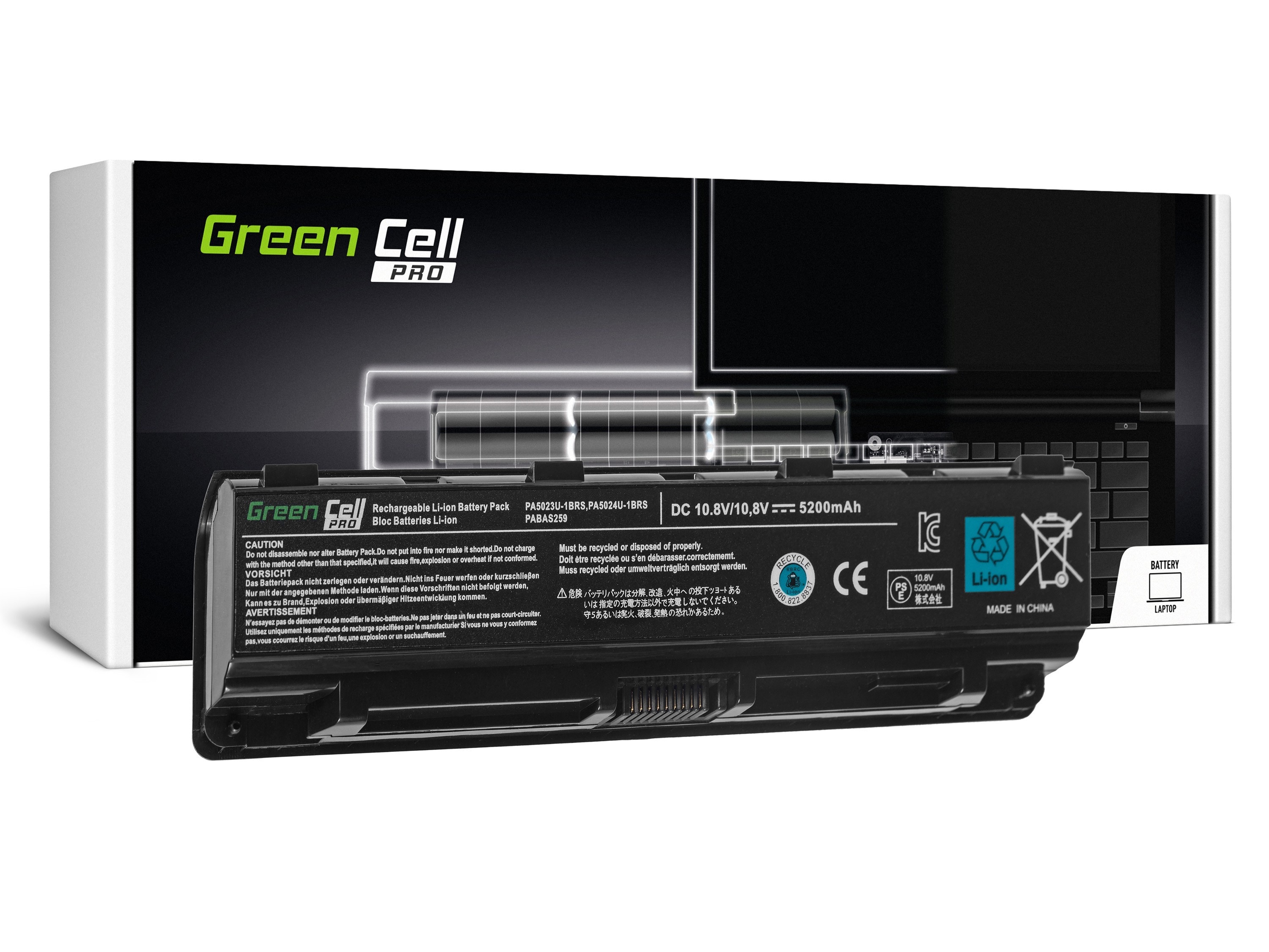 Green Cell PRO laptop batteri till Toshiba Satellite C850 C855 C870 L850