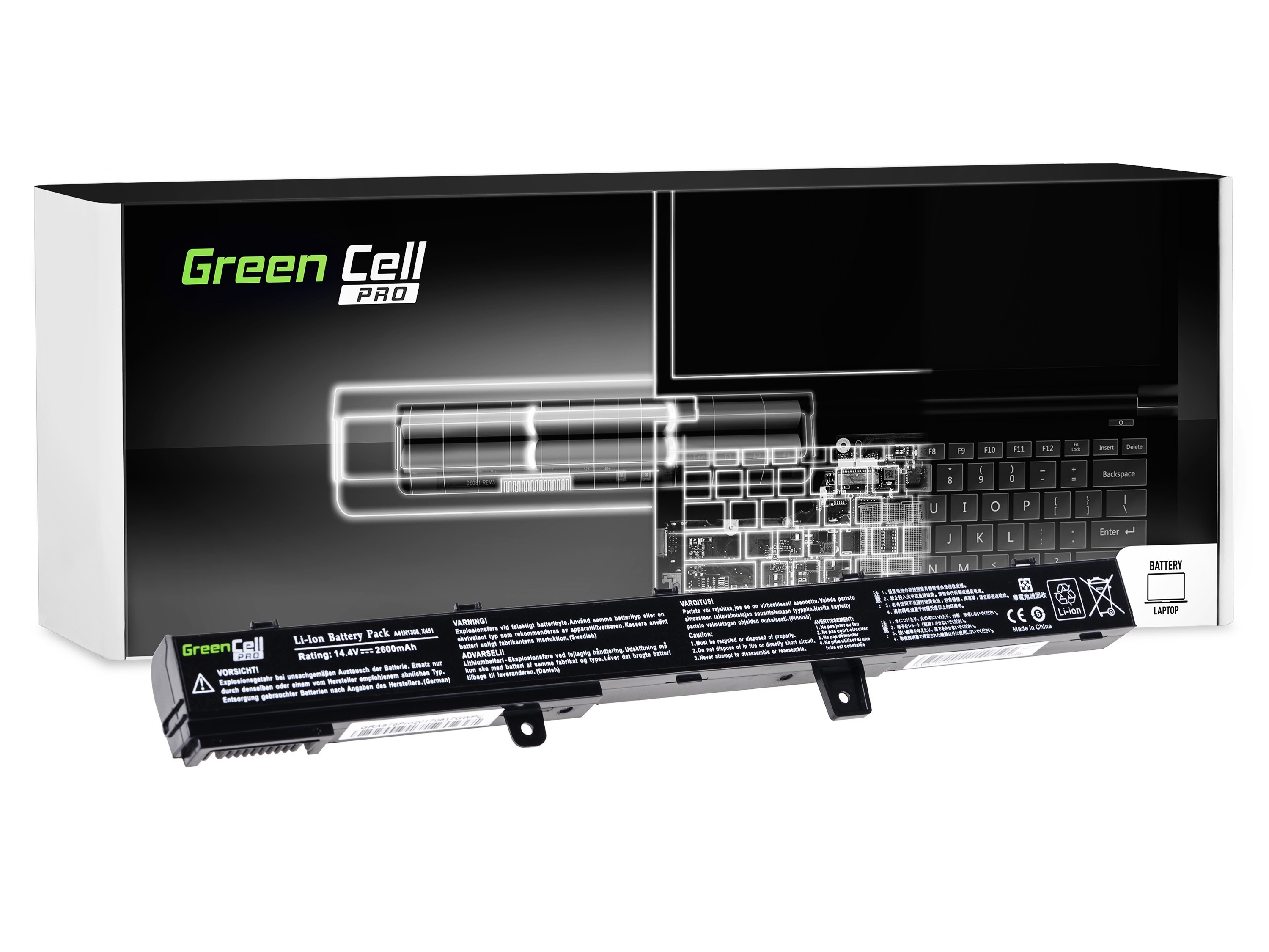 Green Cell PRO laptop batteri till Asus R508 R556 R509 X551