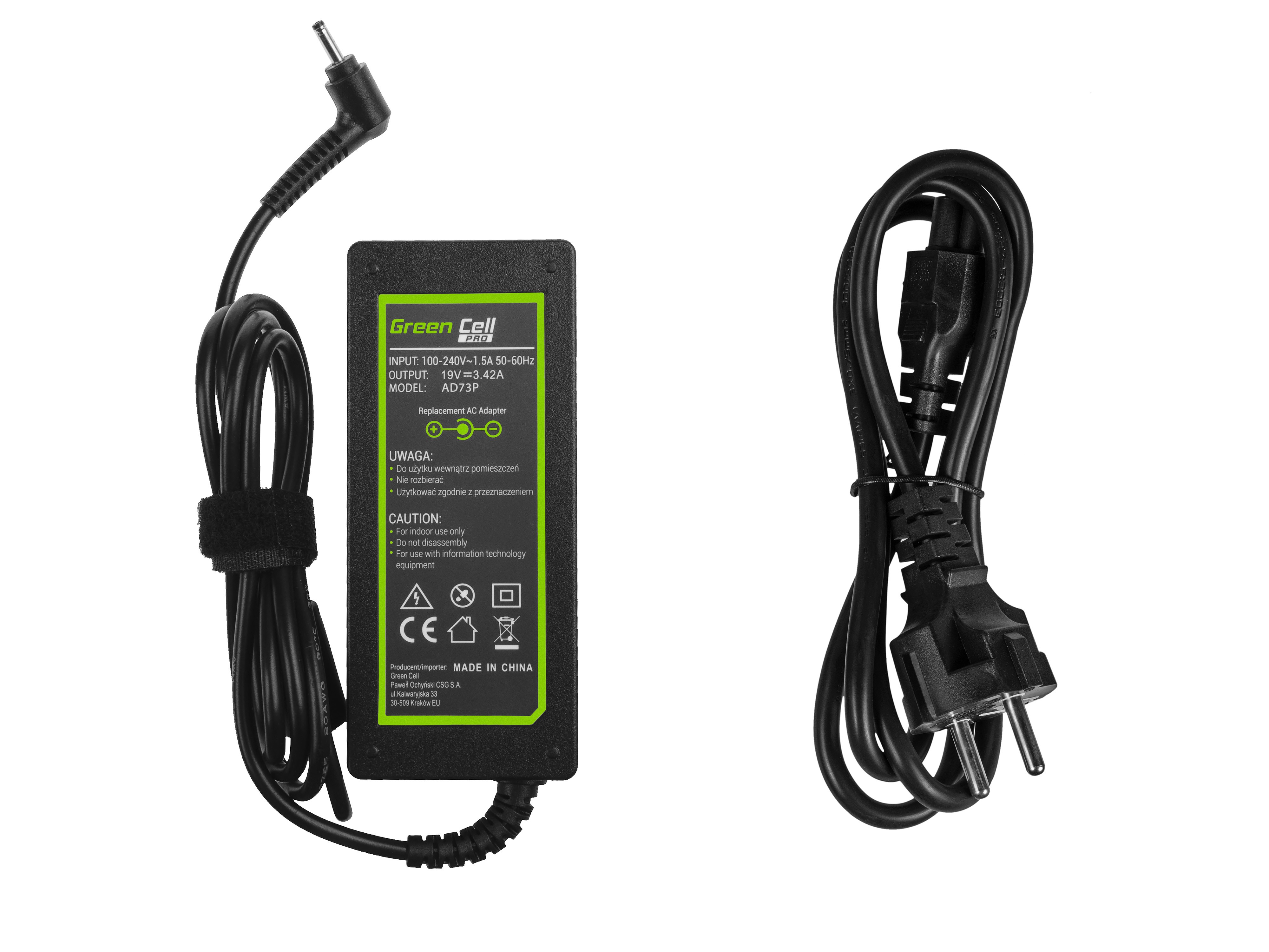 Green Cell PRO laddare / AC Adapter till Acer Aspire S7 S7-392 -19V 3.42A 65W
