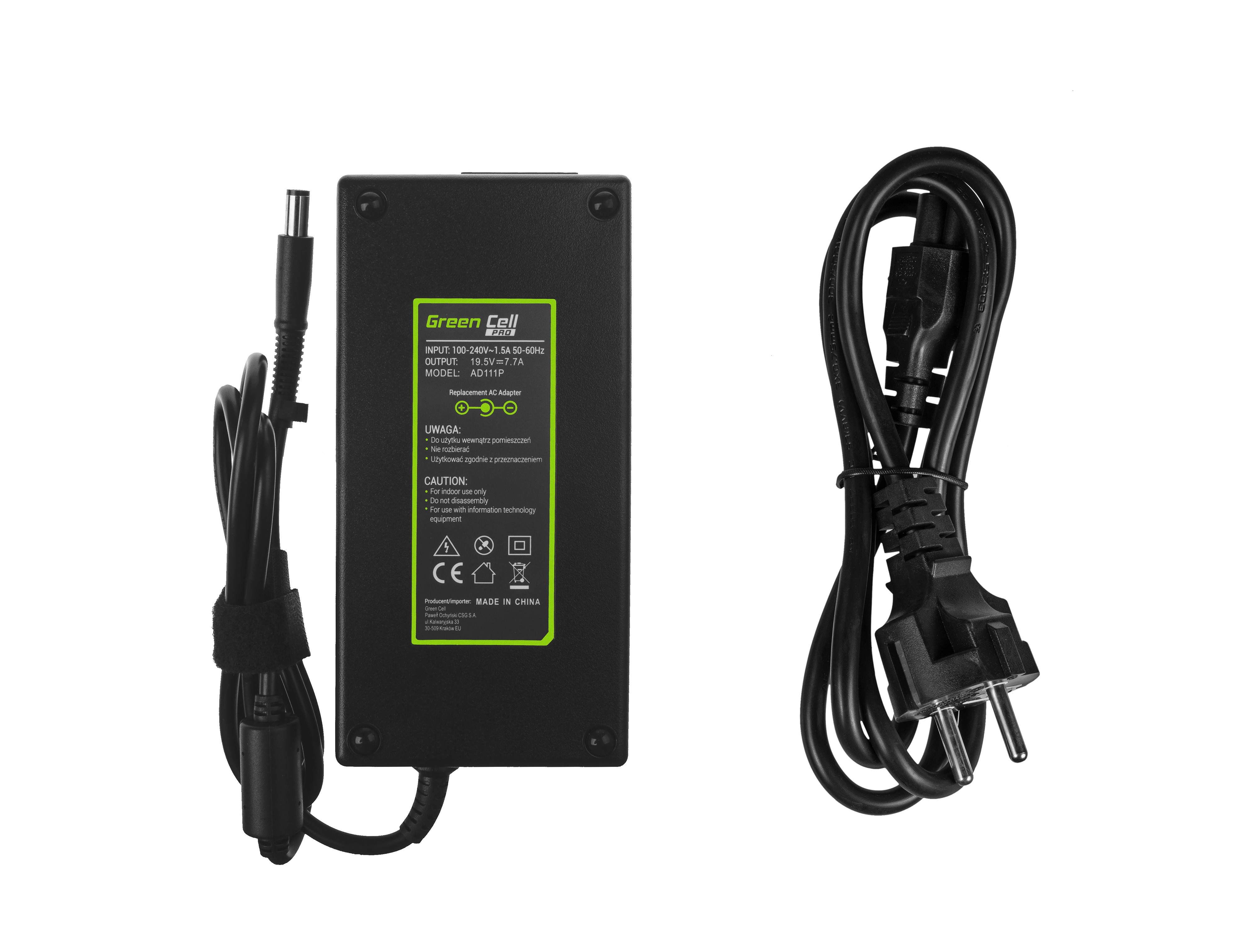 Green Cell PRO laddare / AC Adapter till HP EliteBook 8530p 8530w-19.5V 7.7A 1