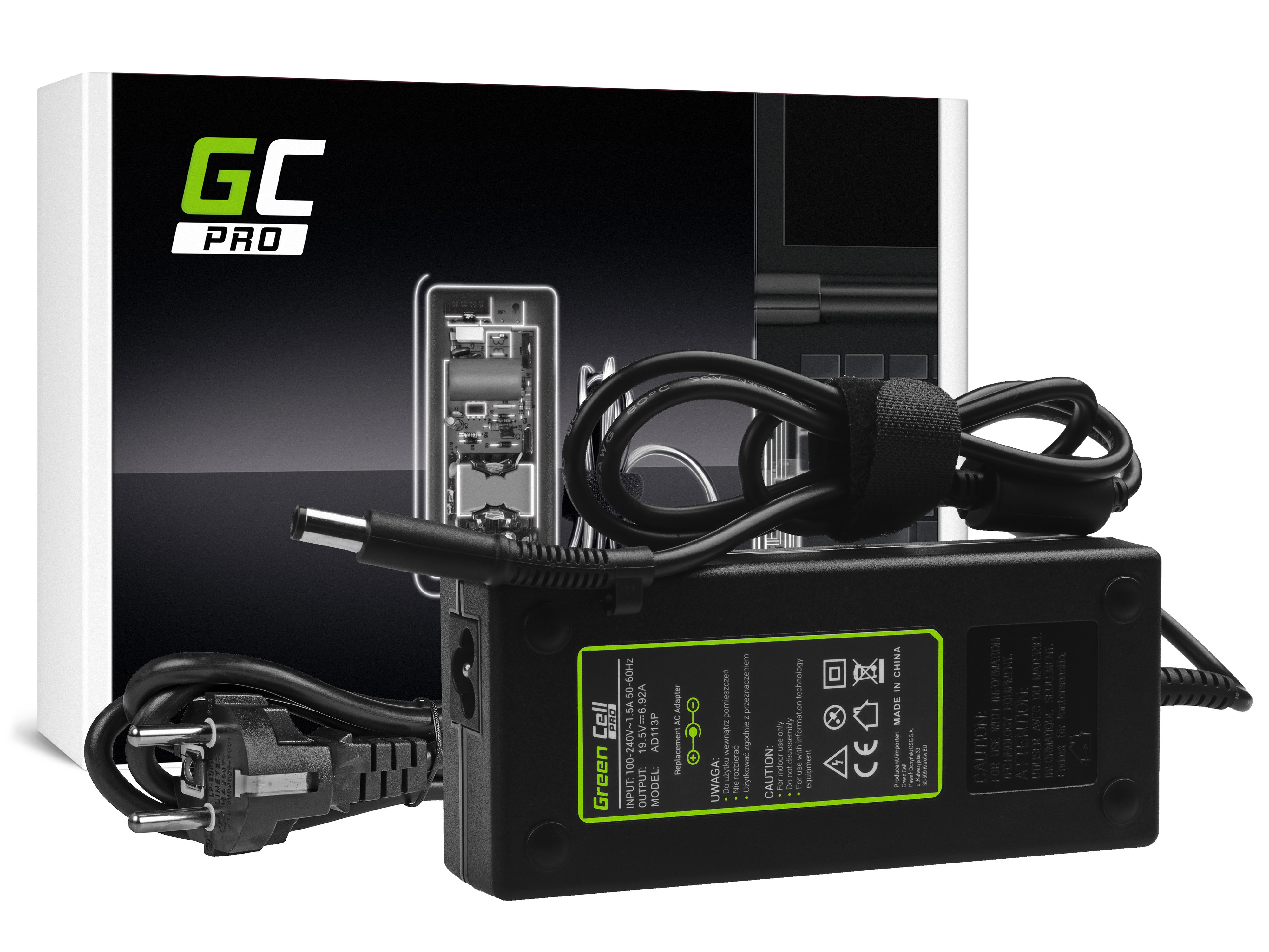 Green Cell PRO laddare / AC Adapter till HP Compaq 6710b 6-19.5V 6.92A 135W