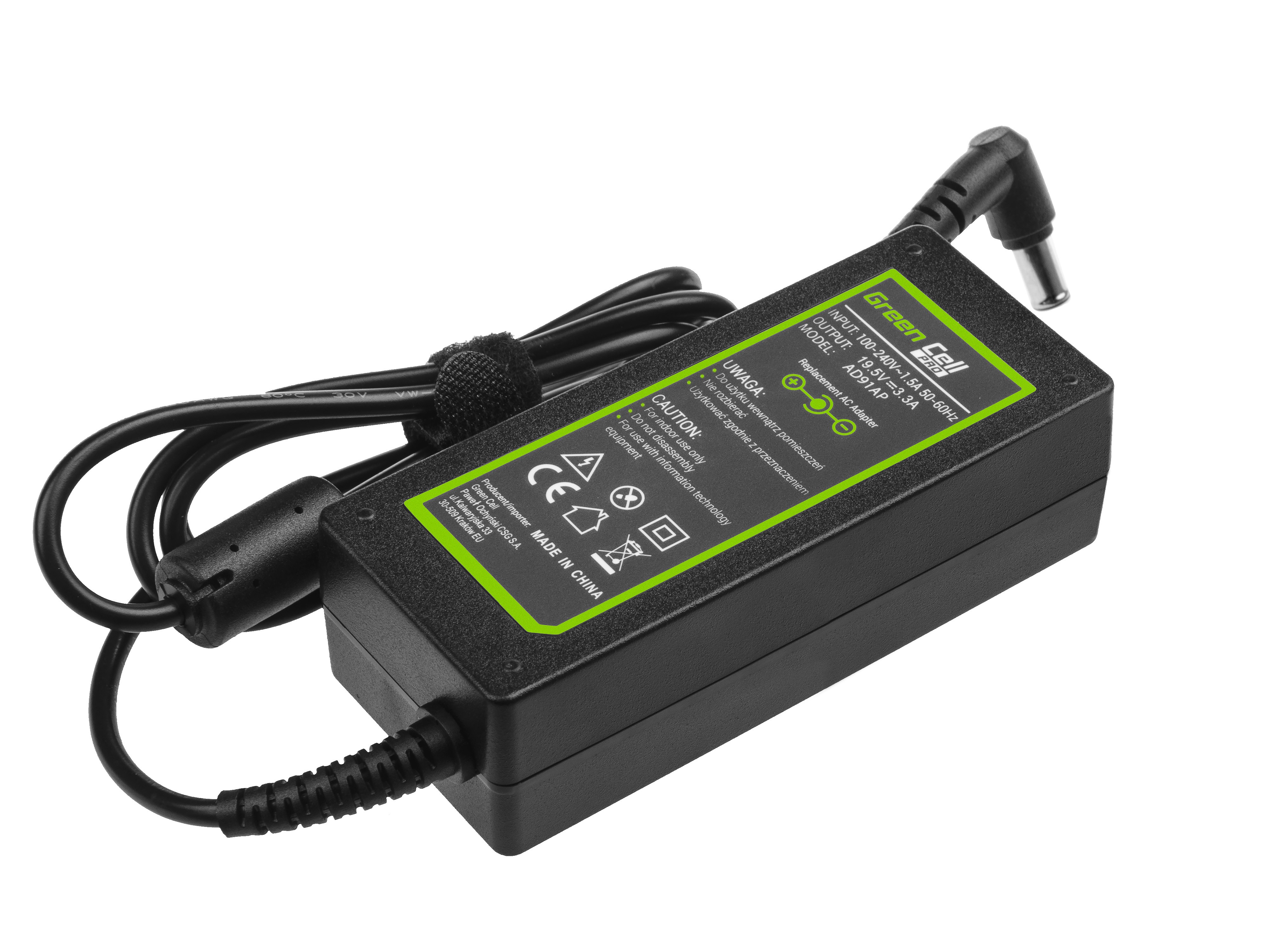 Green Cell PRO laddare / AC Adapter till Sony Vaio SVF14 SVF15 -19.5V 3.34A 65W