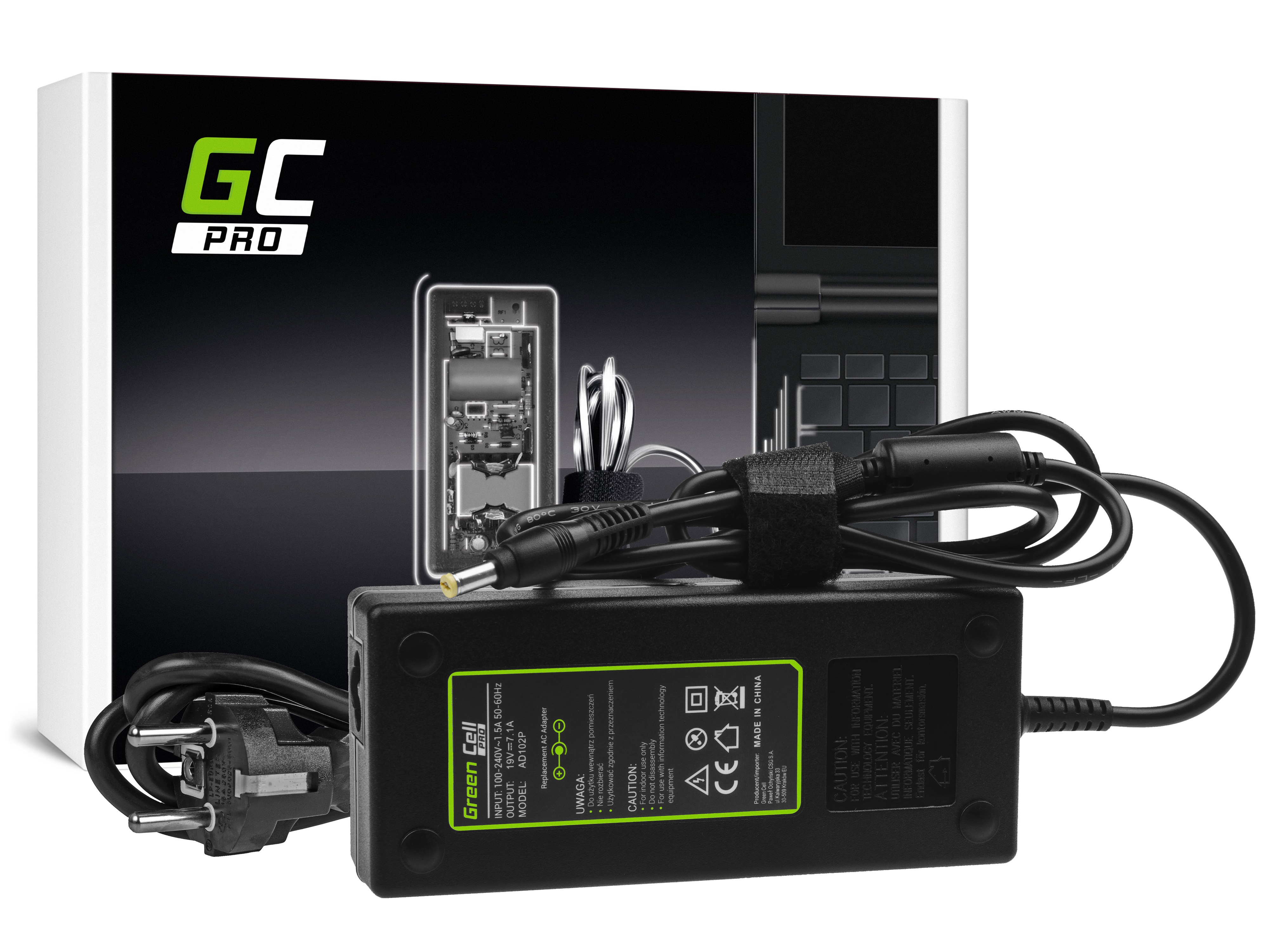 Green Cell PRO laddare / AC Adapter till Acer Aspire Nitro V15 -19V 7.1A 130W