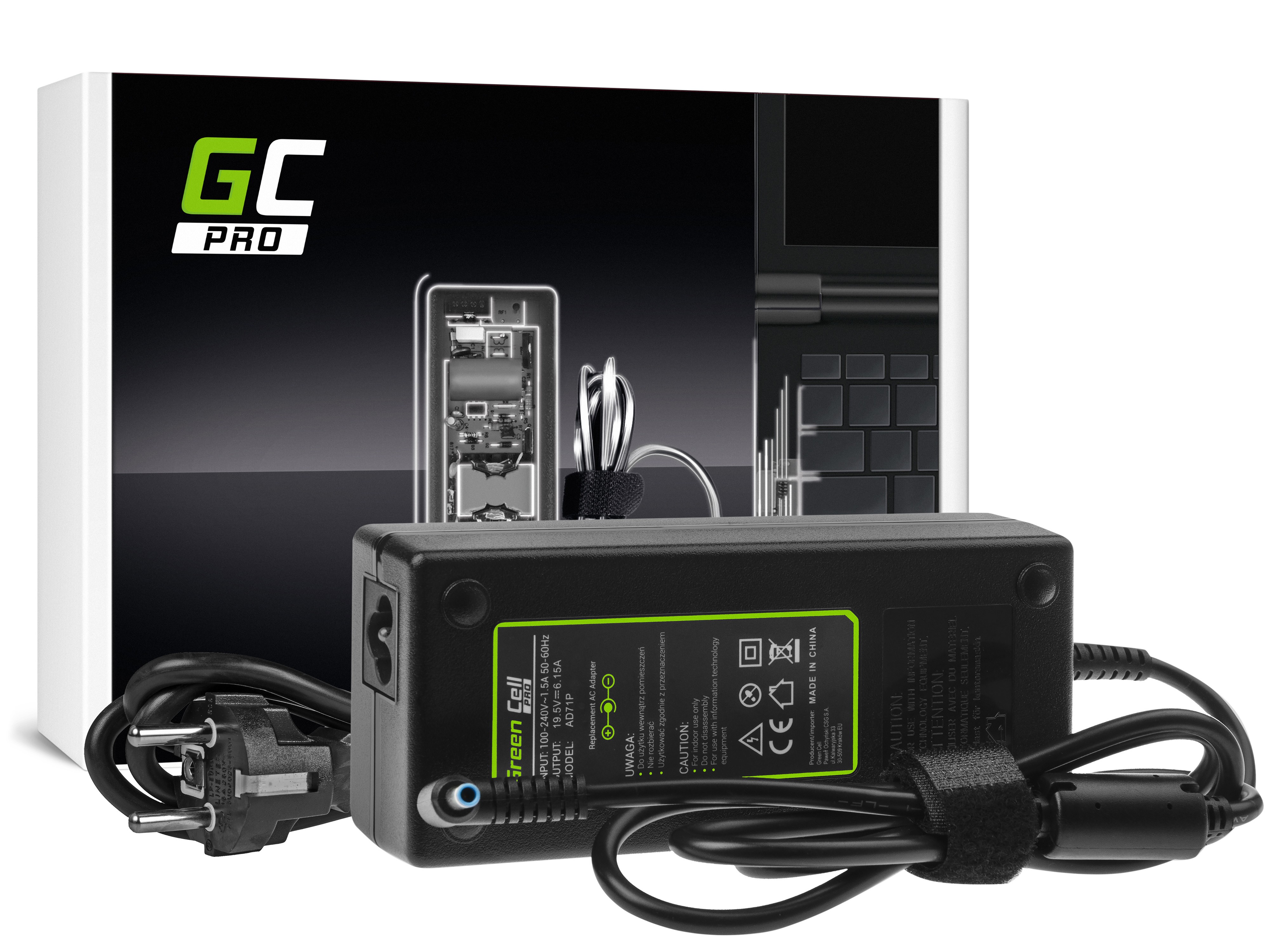 Green Cell PRO laddare / AC Adapter till HP Envy 15 -19.5V 6.15A 120W