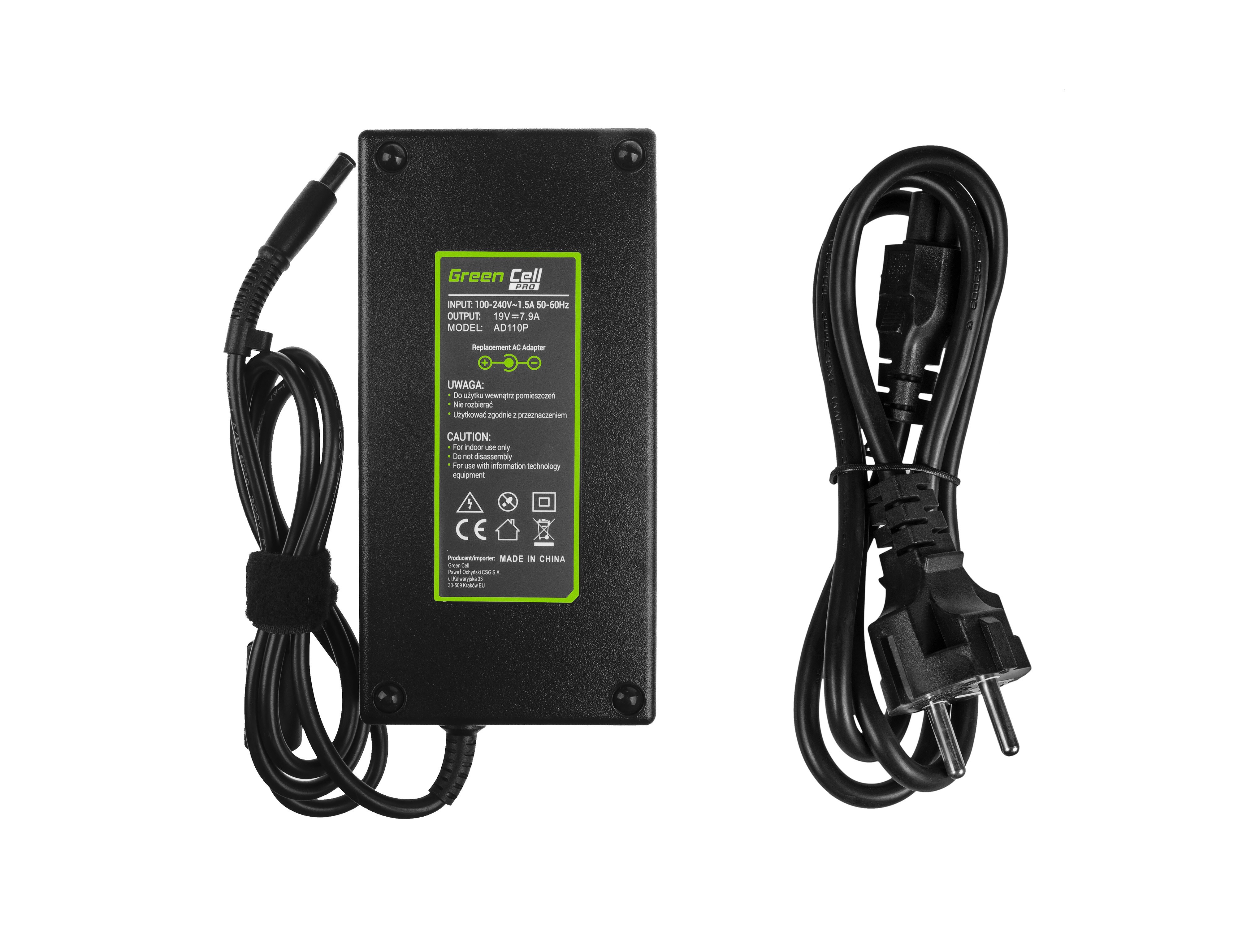 Green Cell PRO laddare / AC Adapter till HP EliteBook 8530p 8530w 8-19V 7.9A 150