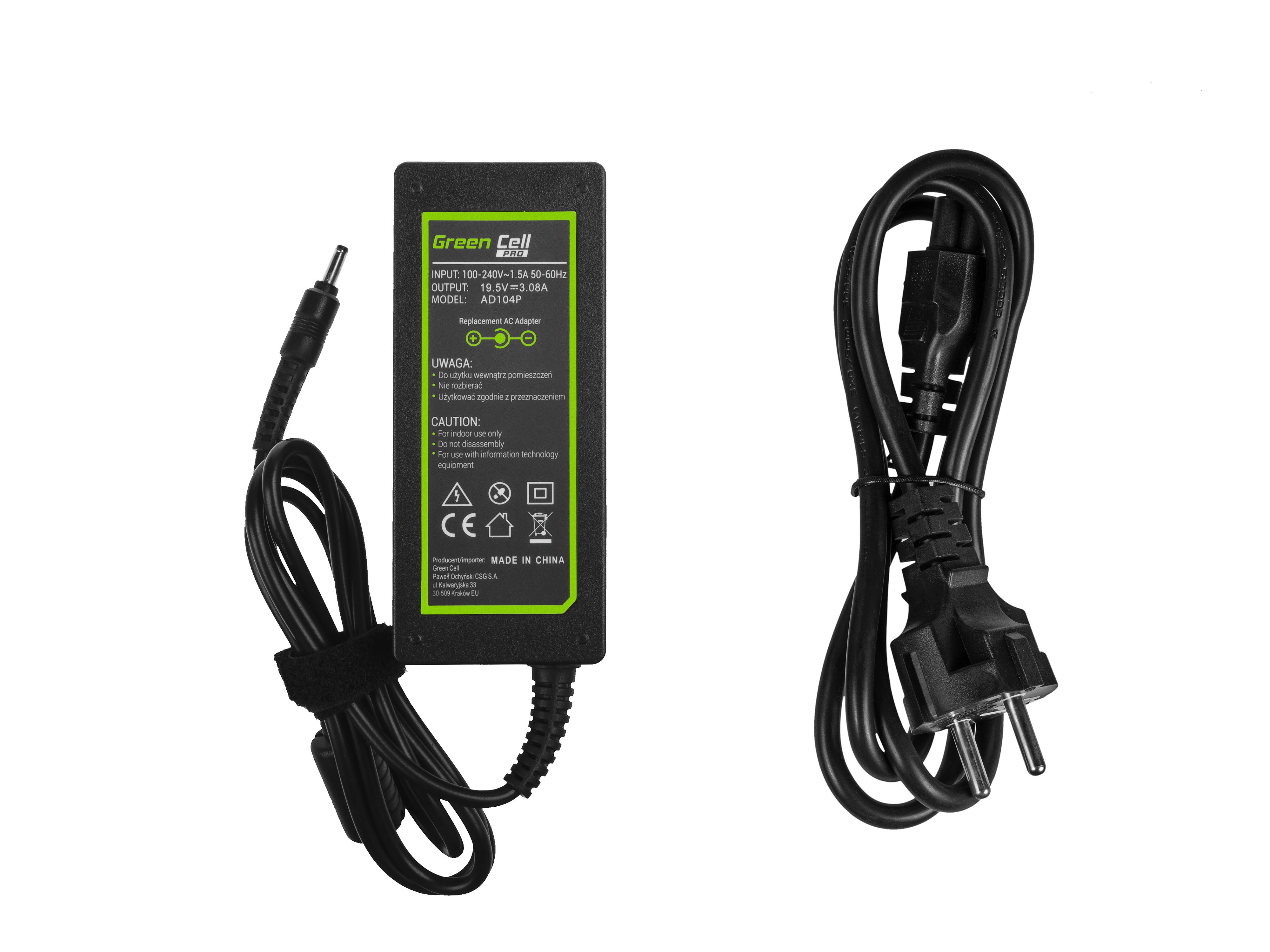 Green Cell PRO laddare / AC Adapter till Asus Eee Slate B121 EP121 19.5V 3.08A 60W