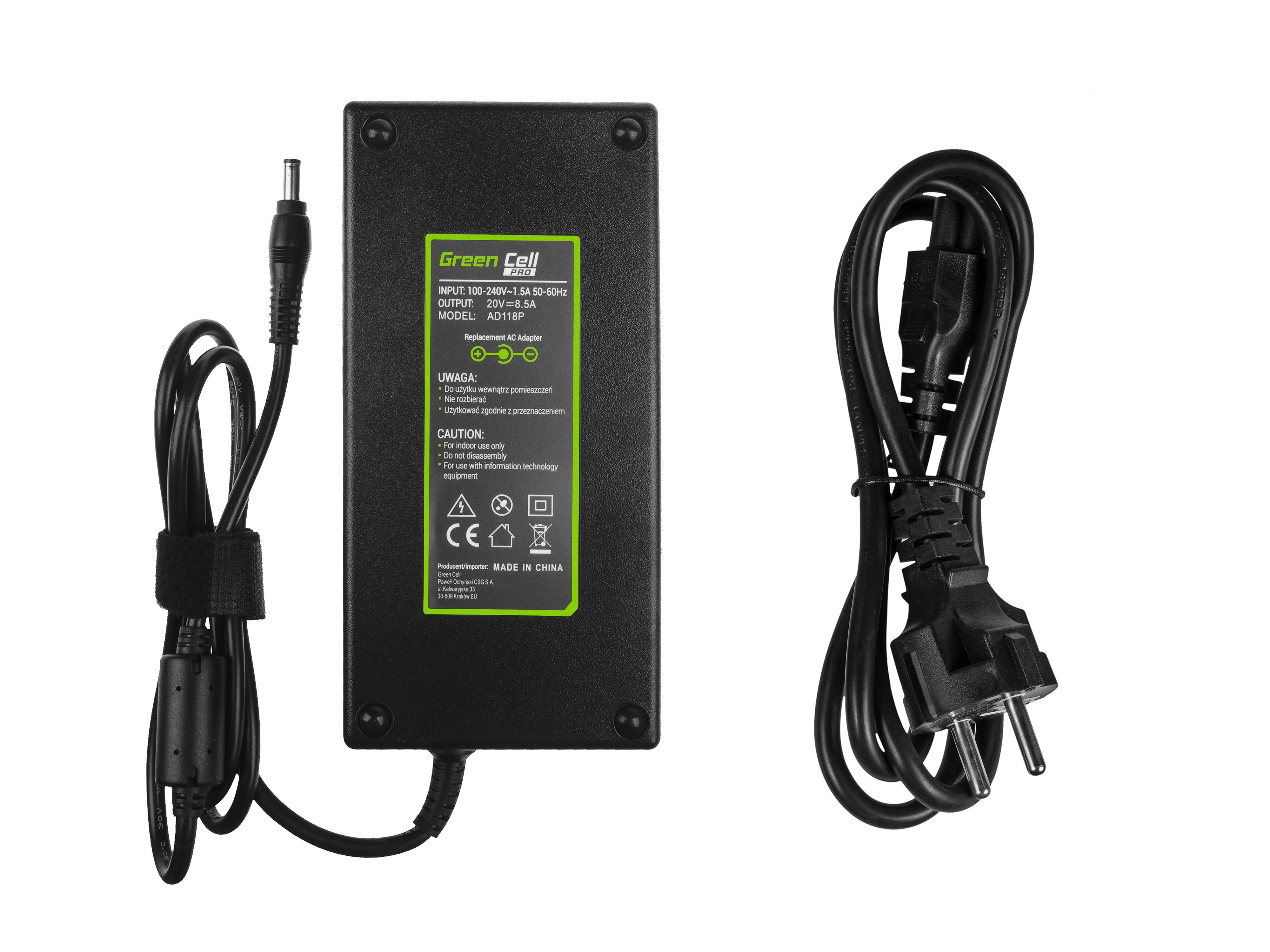 Green Cell PRO laddare / AC Adapter till Lenovo IdeaPad Y400 -20V 8.5A 170W