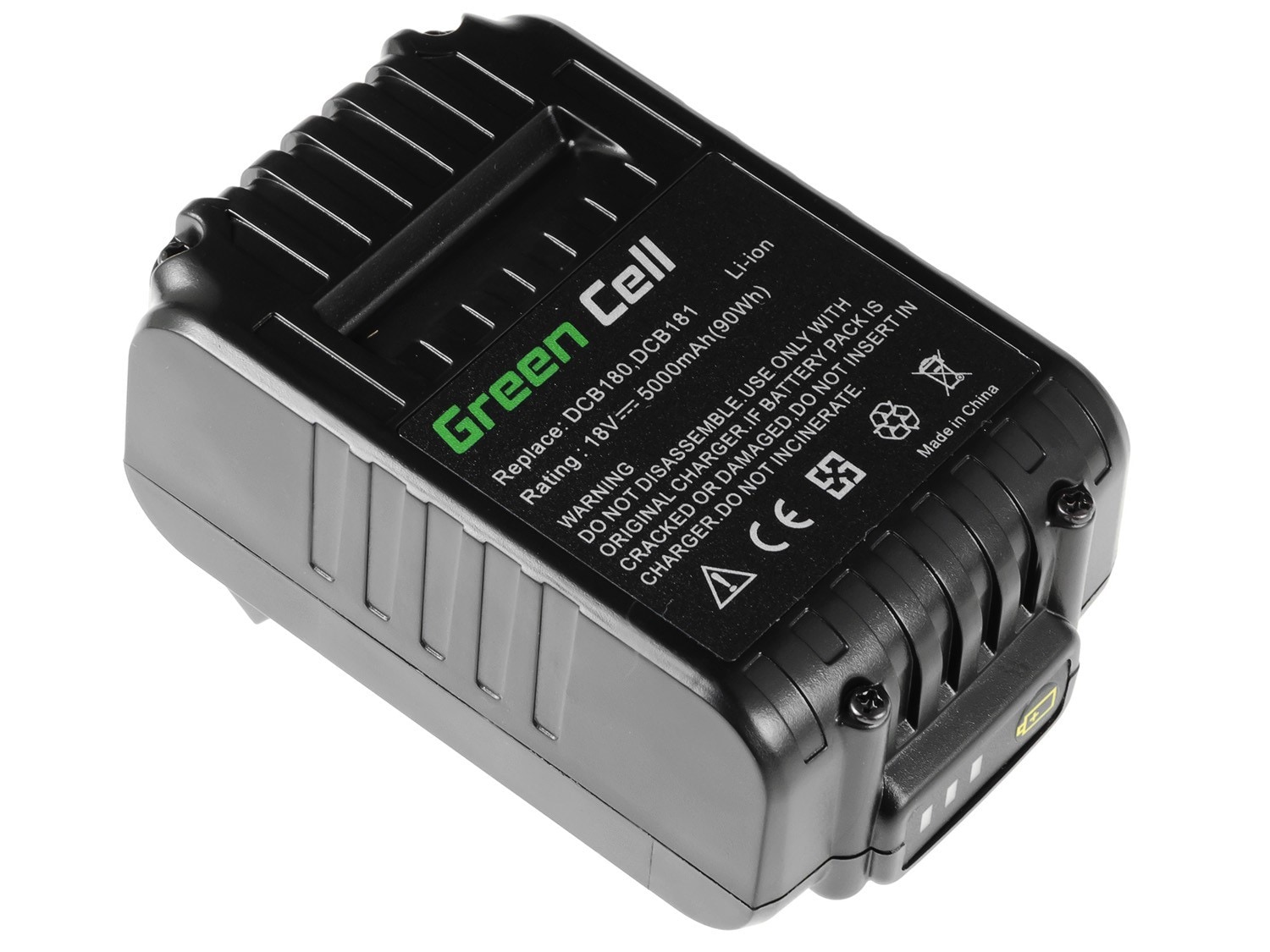 Green Cell verktygsbatteri till Dewalt DCB184 DCB182 DCB180 18V 5Ah