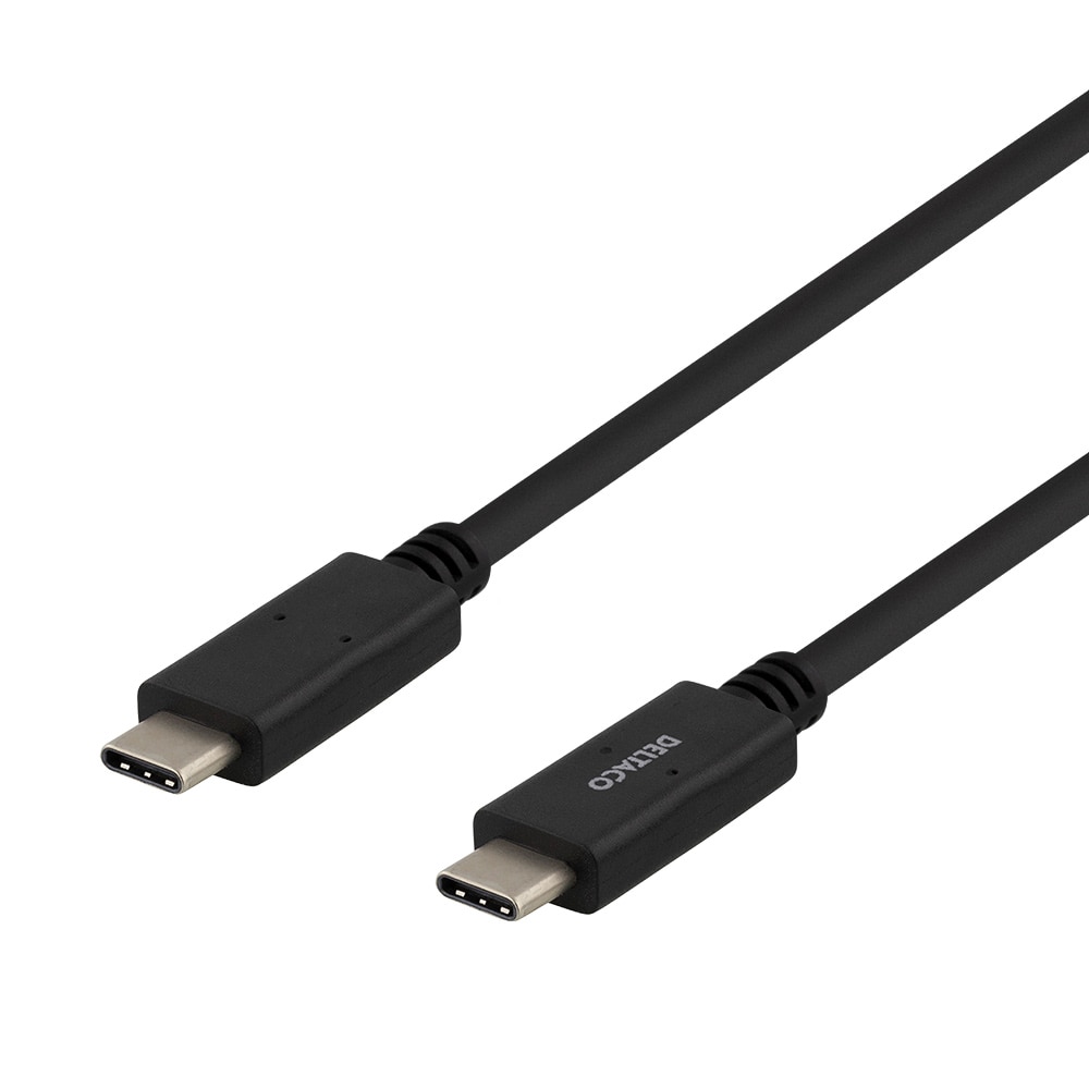 Deltaco USB-C till USB-C Kabel 5Gbit/s 1m - Svart