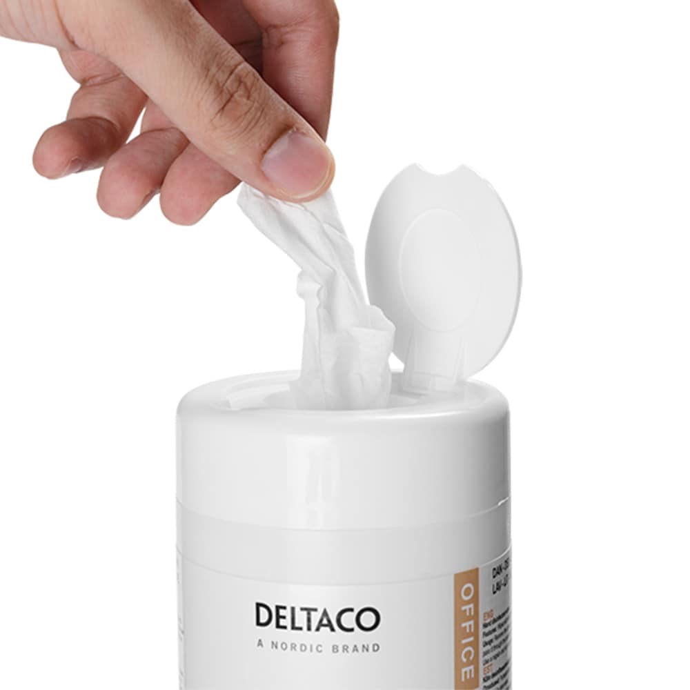 Deltaco Office Antibakteriella rengöringsservetter 100-pack