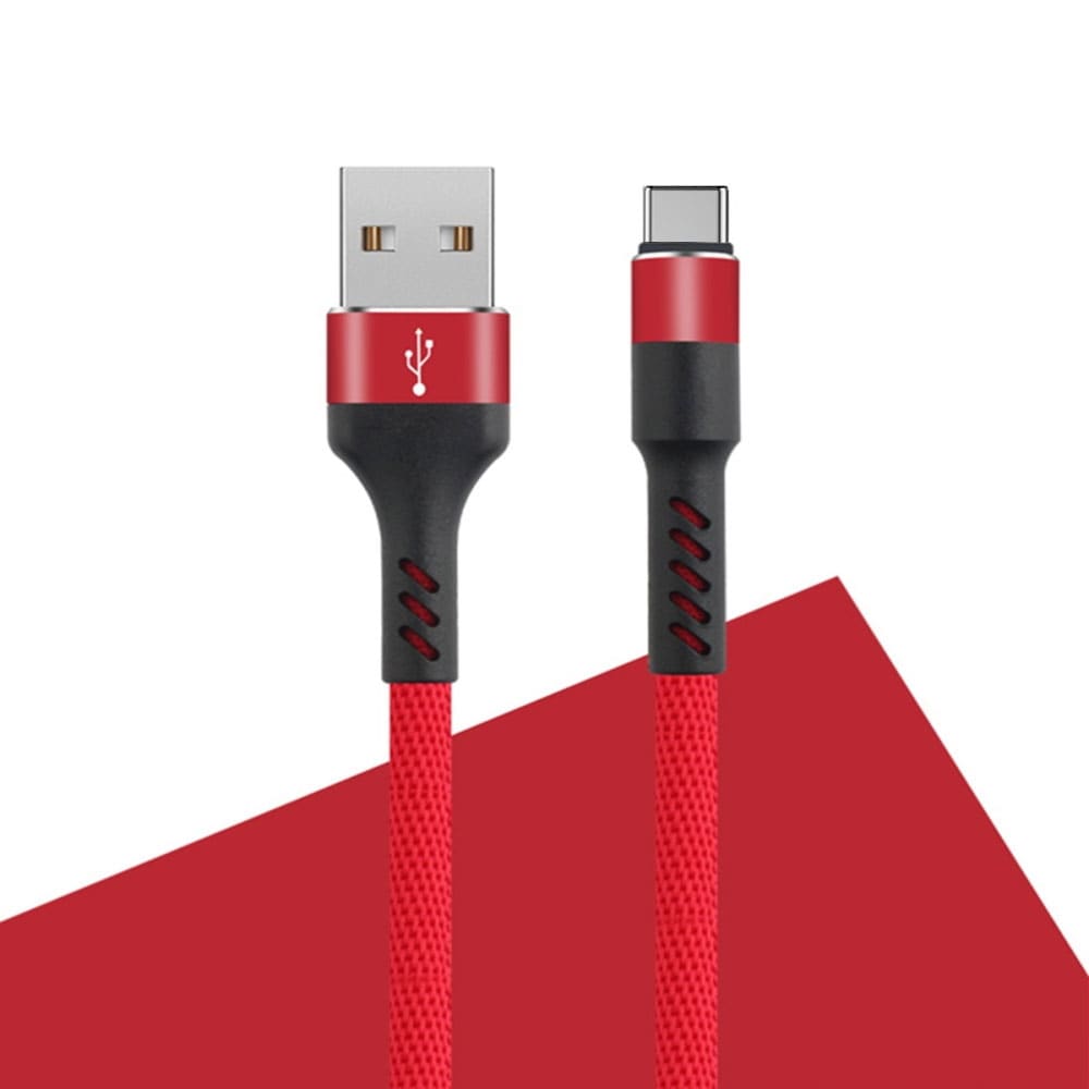 Laddkabel med USB-C - 1 meter, 2A - Röd