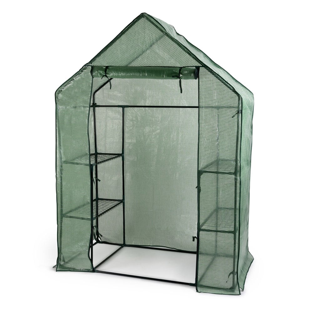 Mini-växthus med hyllor och dragkedja – 143 x 73 x 195 cm