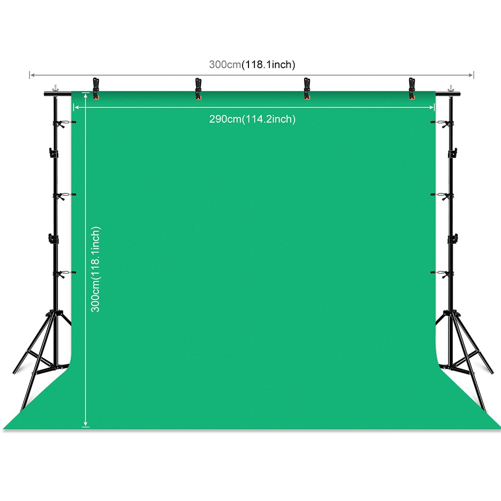 PULUZ Studiobakgrund med stativ 2x3m - Röd / Blå / Grön