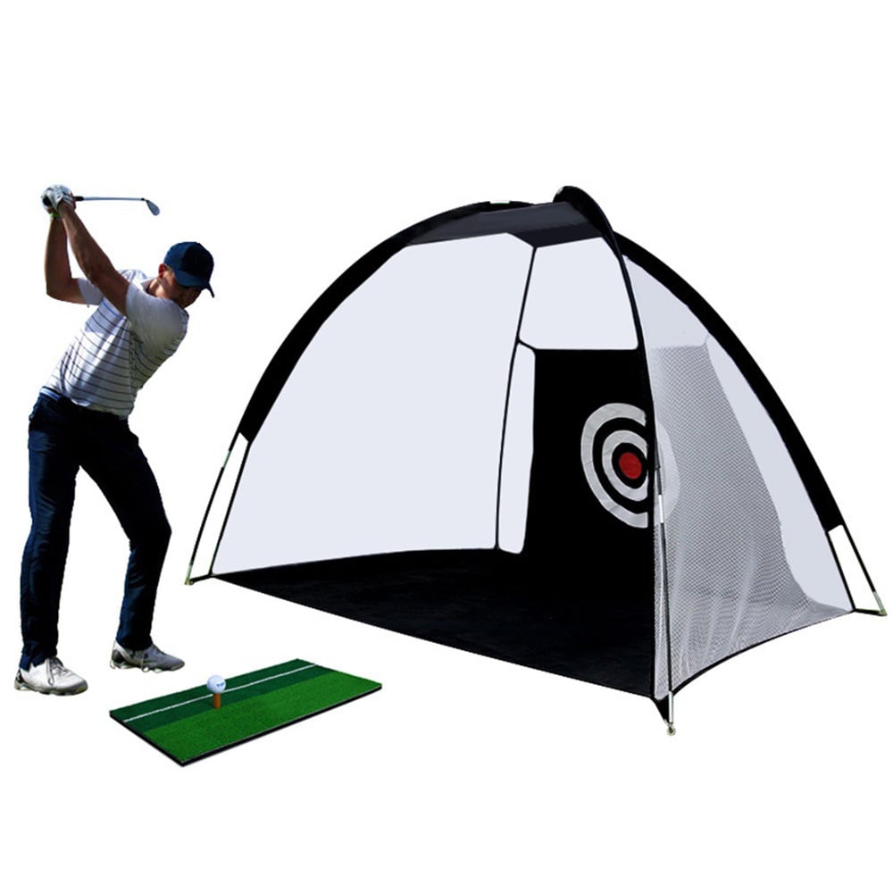 Slagbur för golf 2×1,4 m / golfnät med bullseye för sving- och precisionsträning