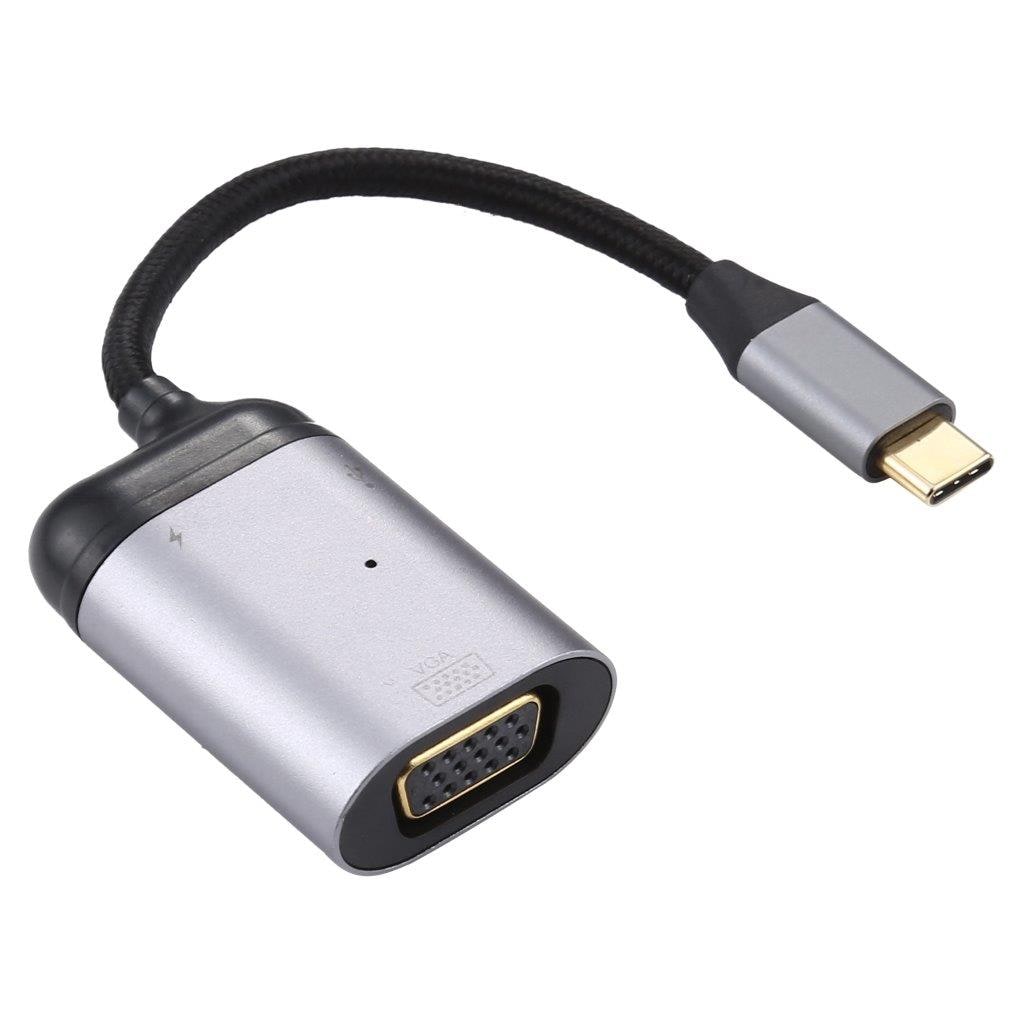 4K UHD USB-C till VGA + PD Data Sync Adapterkabel