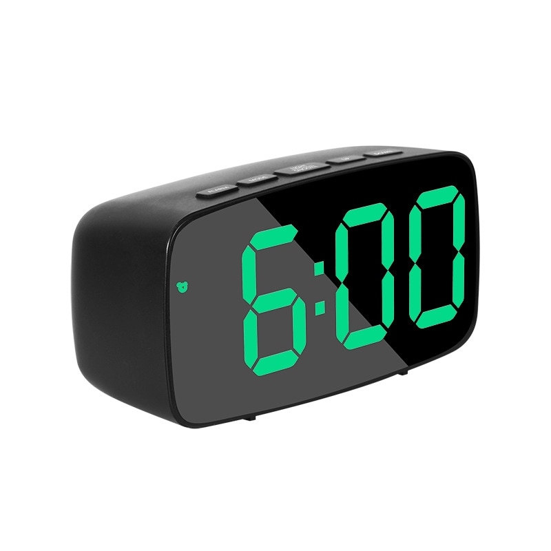LED Väckarklocka Arc med gröna siffror - Svart