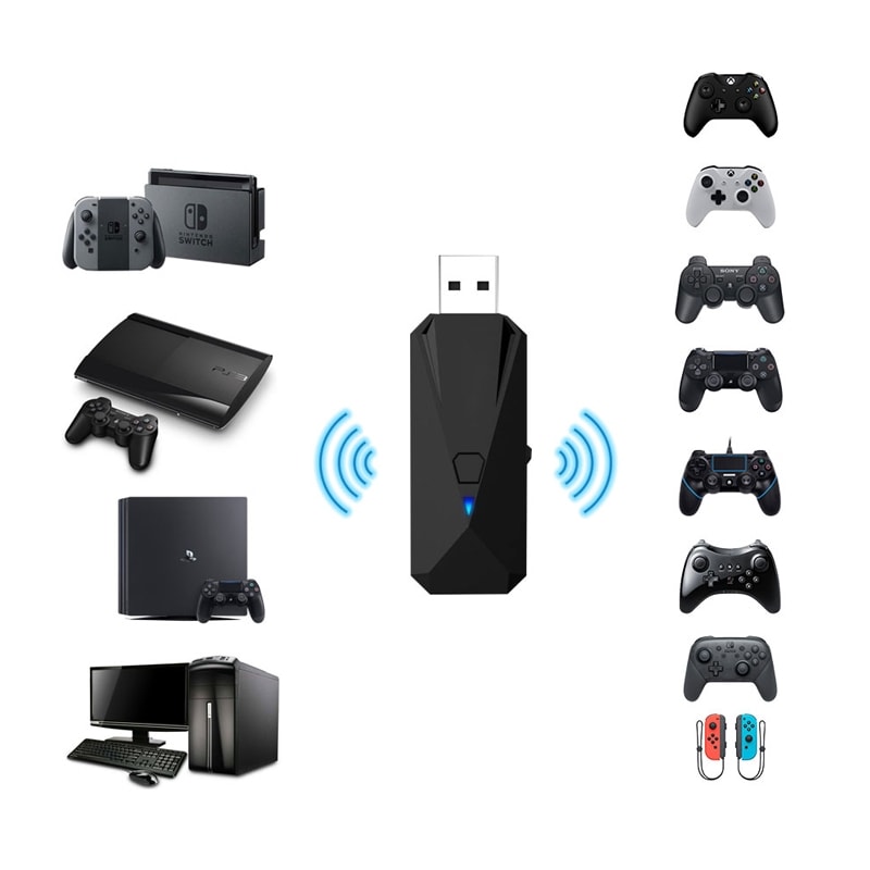 Bluetooth-adapter till PS4 / Switch / PC / PS3 för handkontroll
