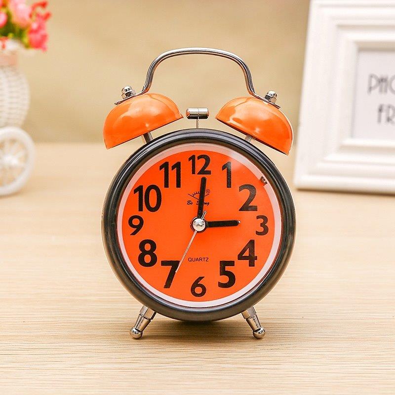 Klassisk analog väckarklocka - orange