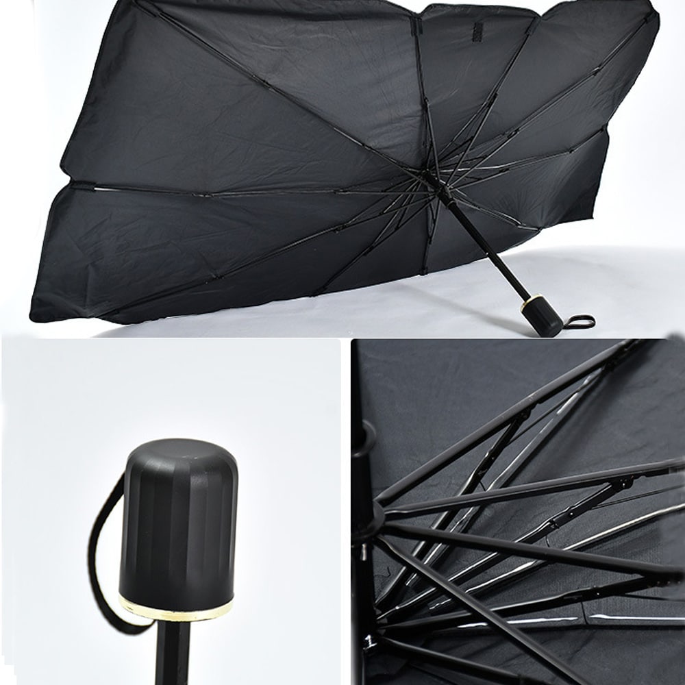 Solskydd till bilens framruta 140×79 cm / hopfällbart vindruteskydd med UV-skydd