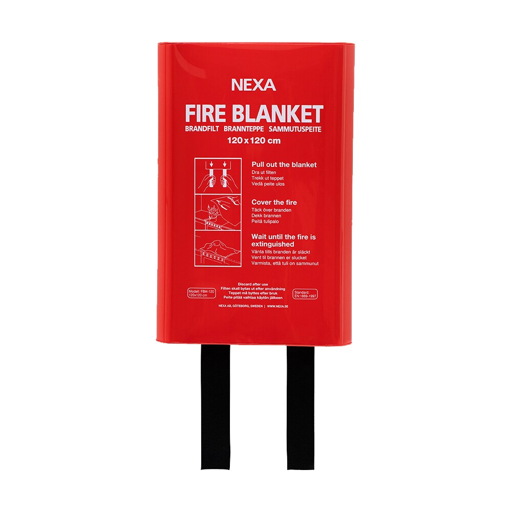 Nexa FBDH-120 Brandfilt i hårdbox - Röd
