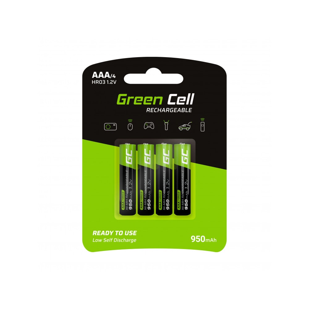 Green Cell Uppladdningsbara AAA 950mAh- 4-pack