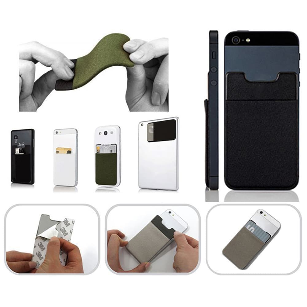 Självhäftande elastisk korthållare till mobilen med flera kort