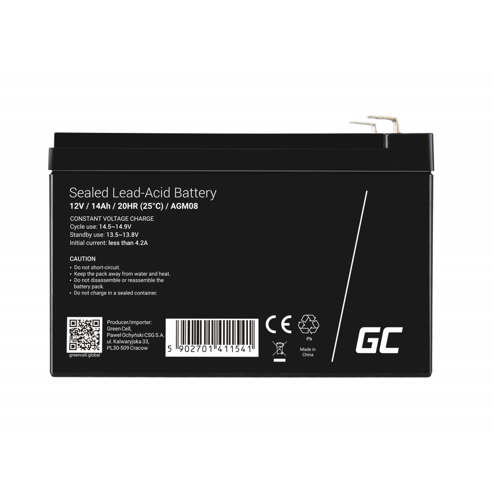 Green Cell AGM Batteri 12V 14Ah