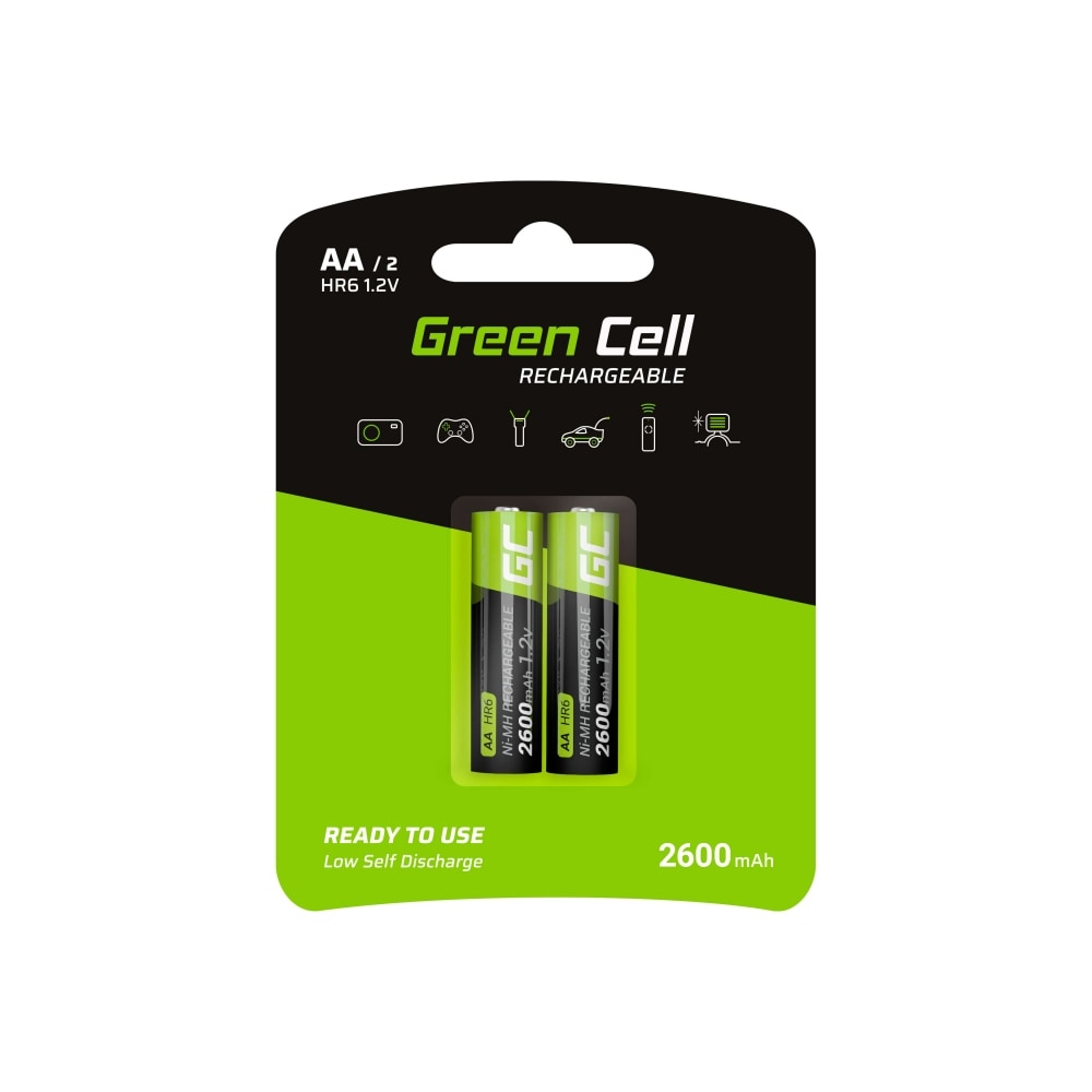Green Cell 2x AA HR6 Batterier 2600mAh