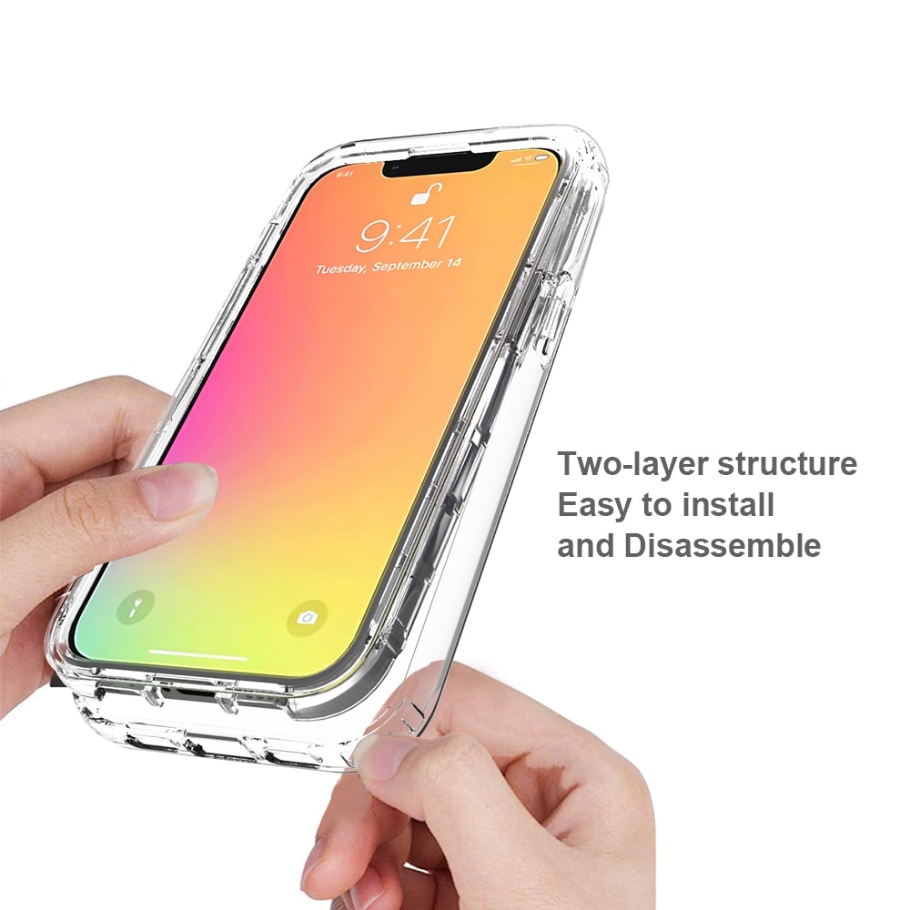 Stötsäkert och transparent skal till iPhone 13 mini - Svart