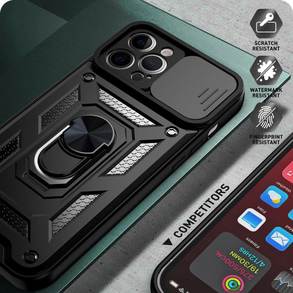 Mobilskal med kameraskydd till iPhone 12 Pro Max - Svart