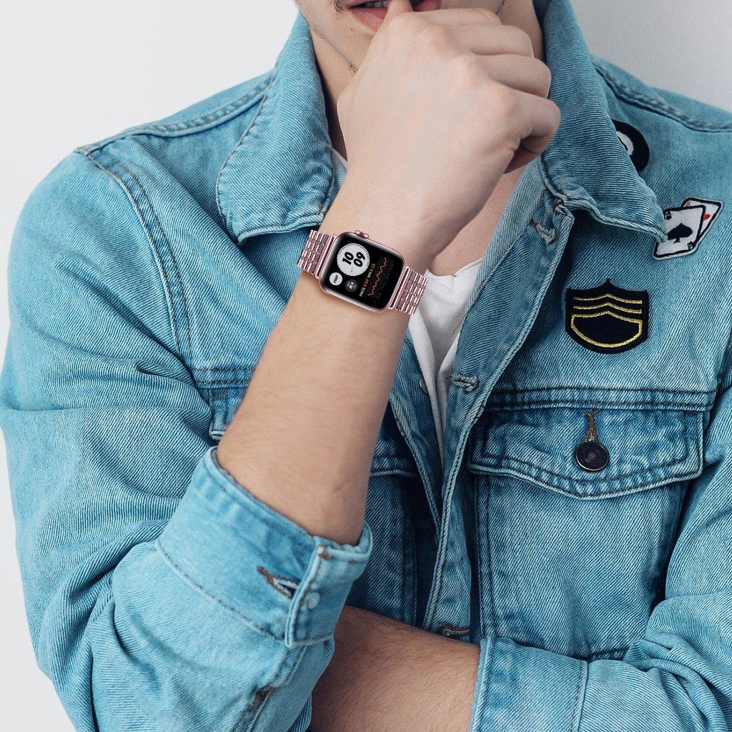 Armband med dubbellås till Apple Watch 38 mm - Rosa