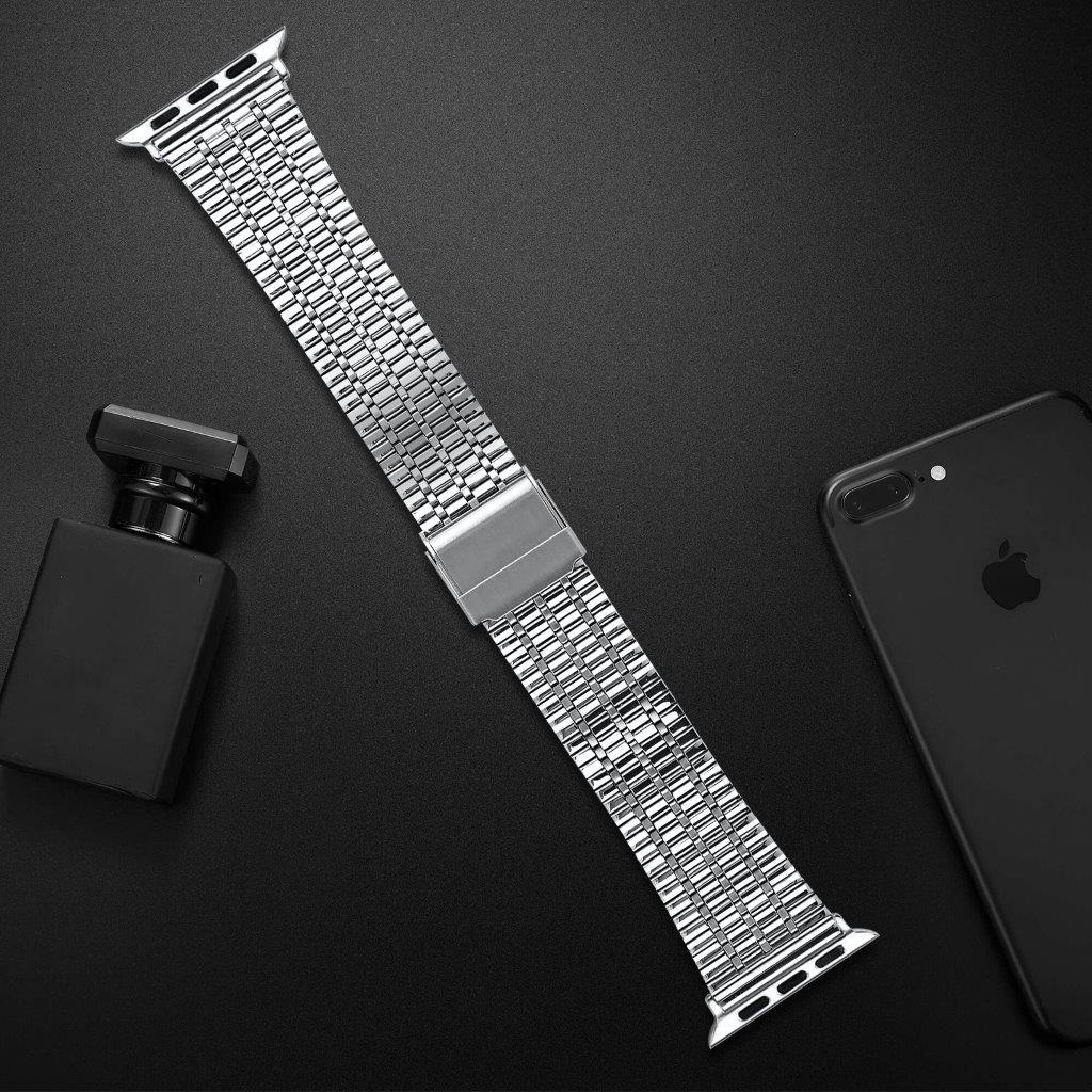 Armband med dubbellås till Apple Watch 38 mm - Silver