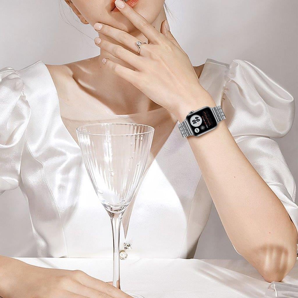 Armband med dubbellås till Apple Watch 42 mm - Silver