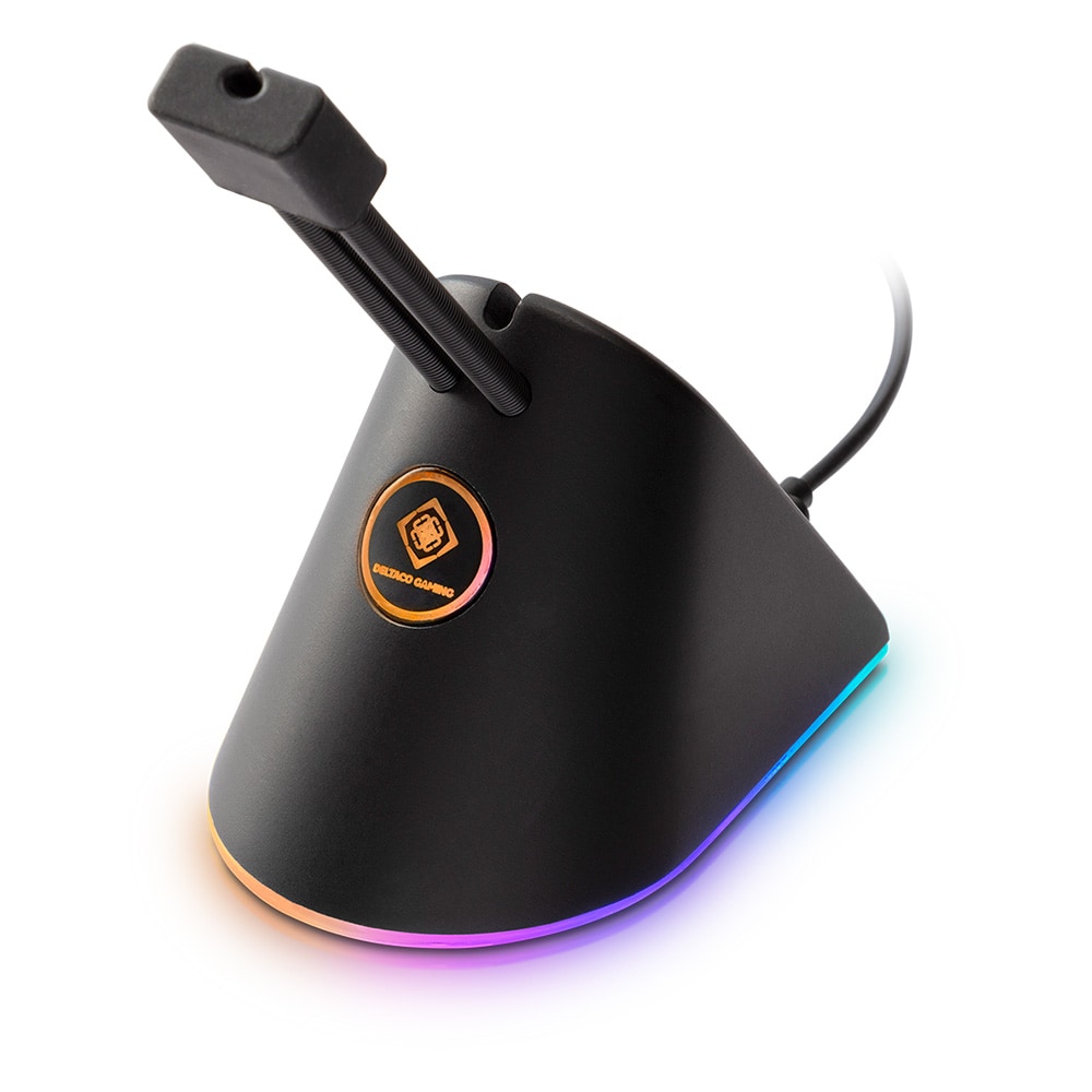 Deltaco Gaming RGB Mouse Bungee med utdragbar arm - Svart