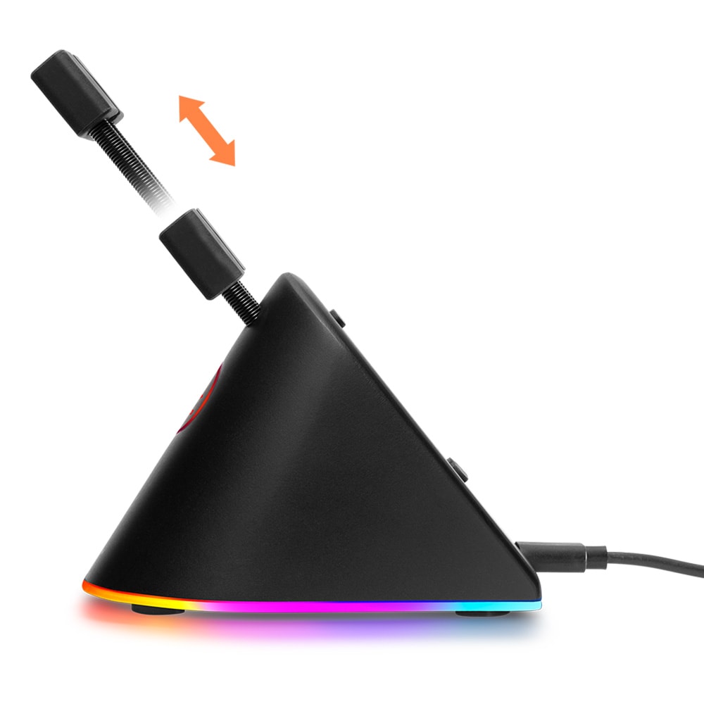 Deltaco Gaming RGB Mouse Bungee med utdragbar arm - Svart