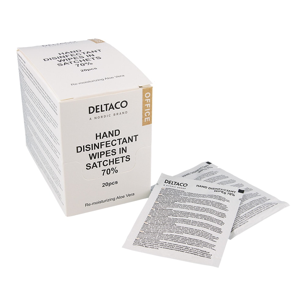 Deltaco Office Desinfektionsservetter 20-pack