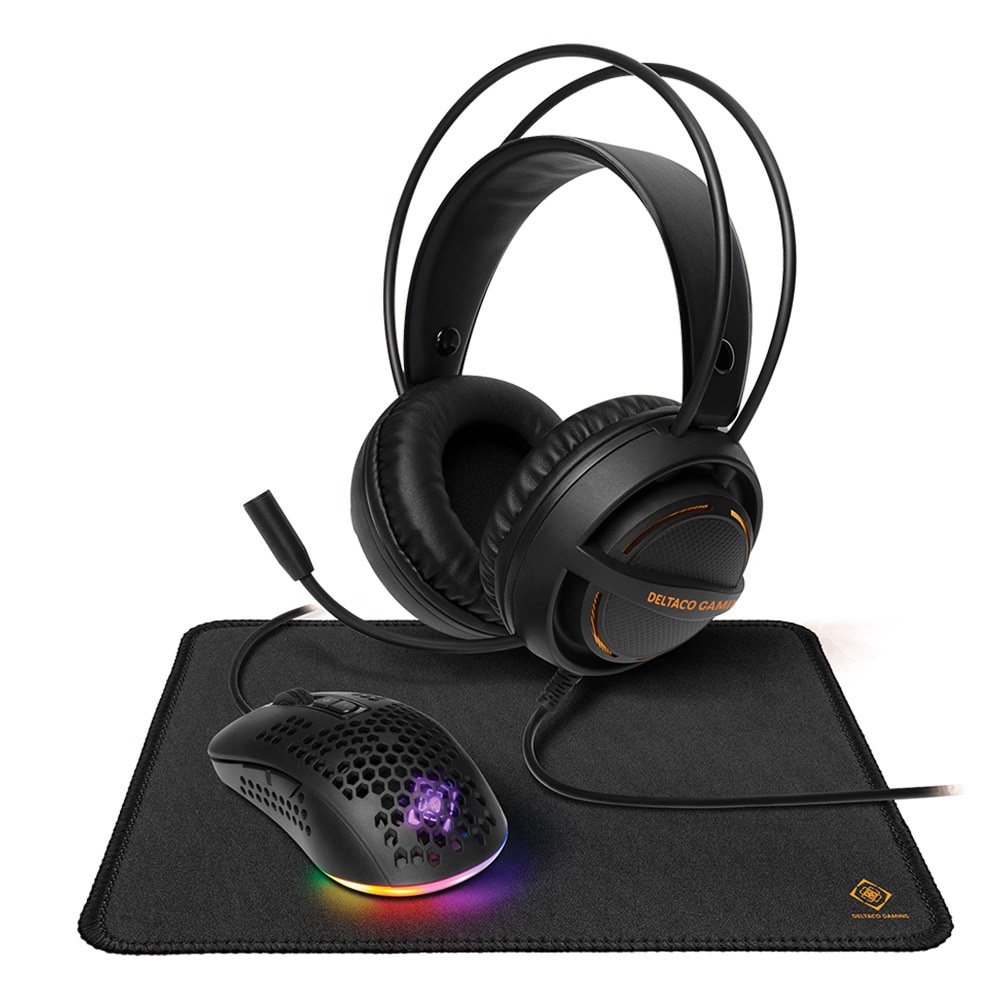 Deltaco Gaming kit 3-i-1 headset, mus & musmatt