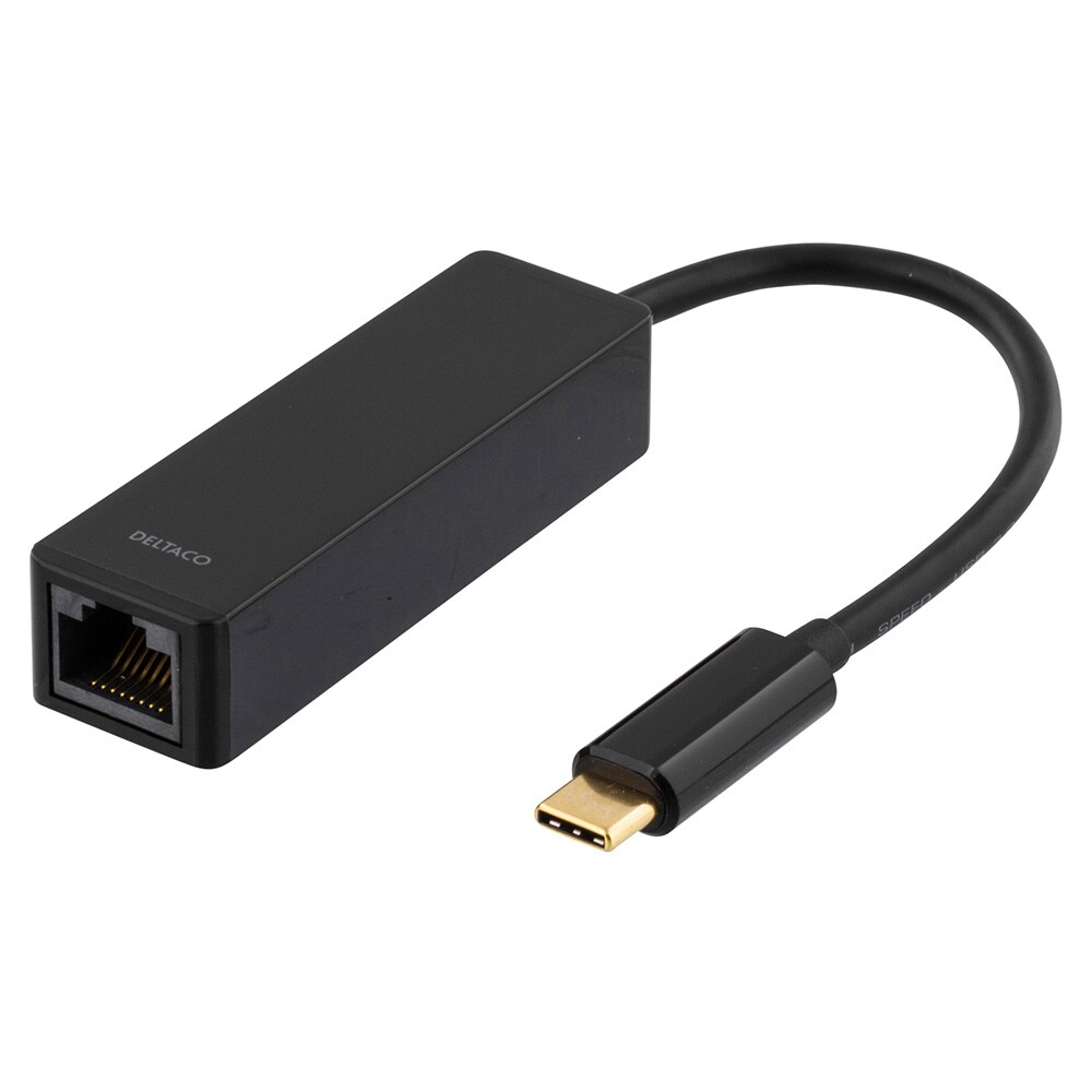 DELTACO USB 3.1 nätverksadapter 1xRJ45, 1xUSB 3.1