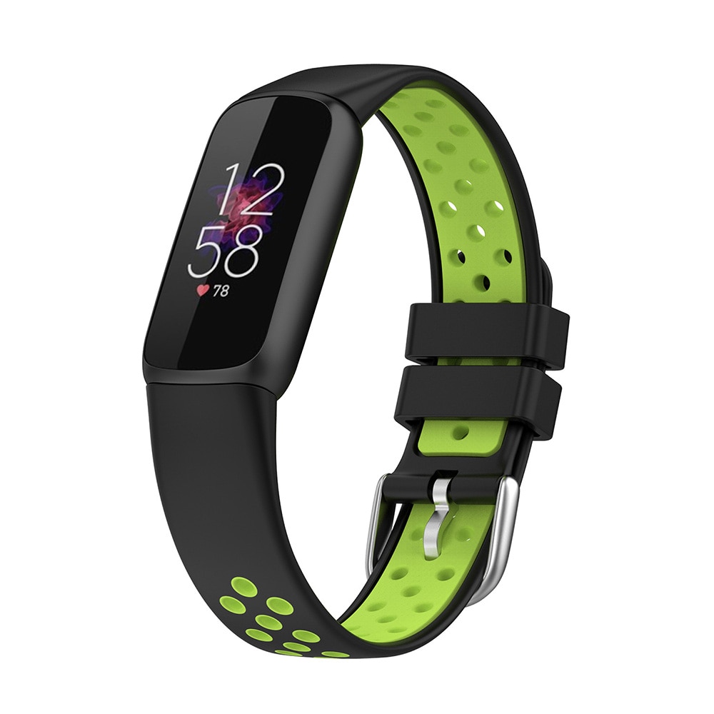 Silikonarmband Fitbit Luxe Svart/Grön