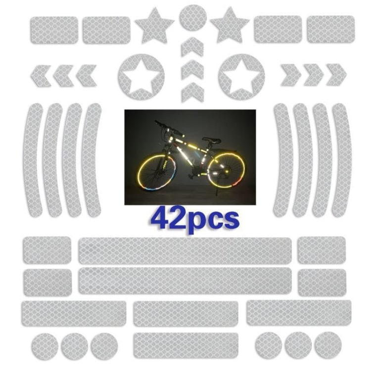 Reflexklistermärken för cykel - Vit